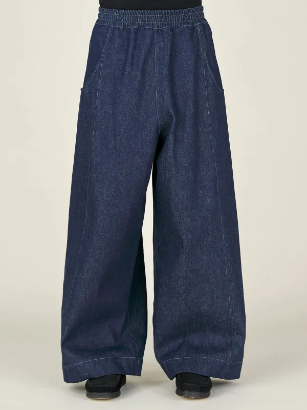 WIDE LEG TROUSER - INDIGO DENIM sold by Nicholas Daley