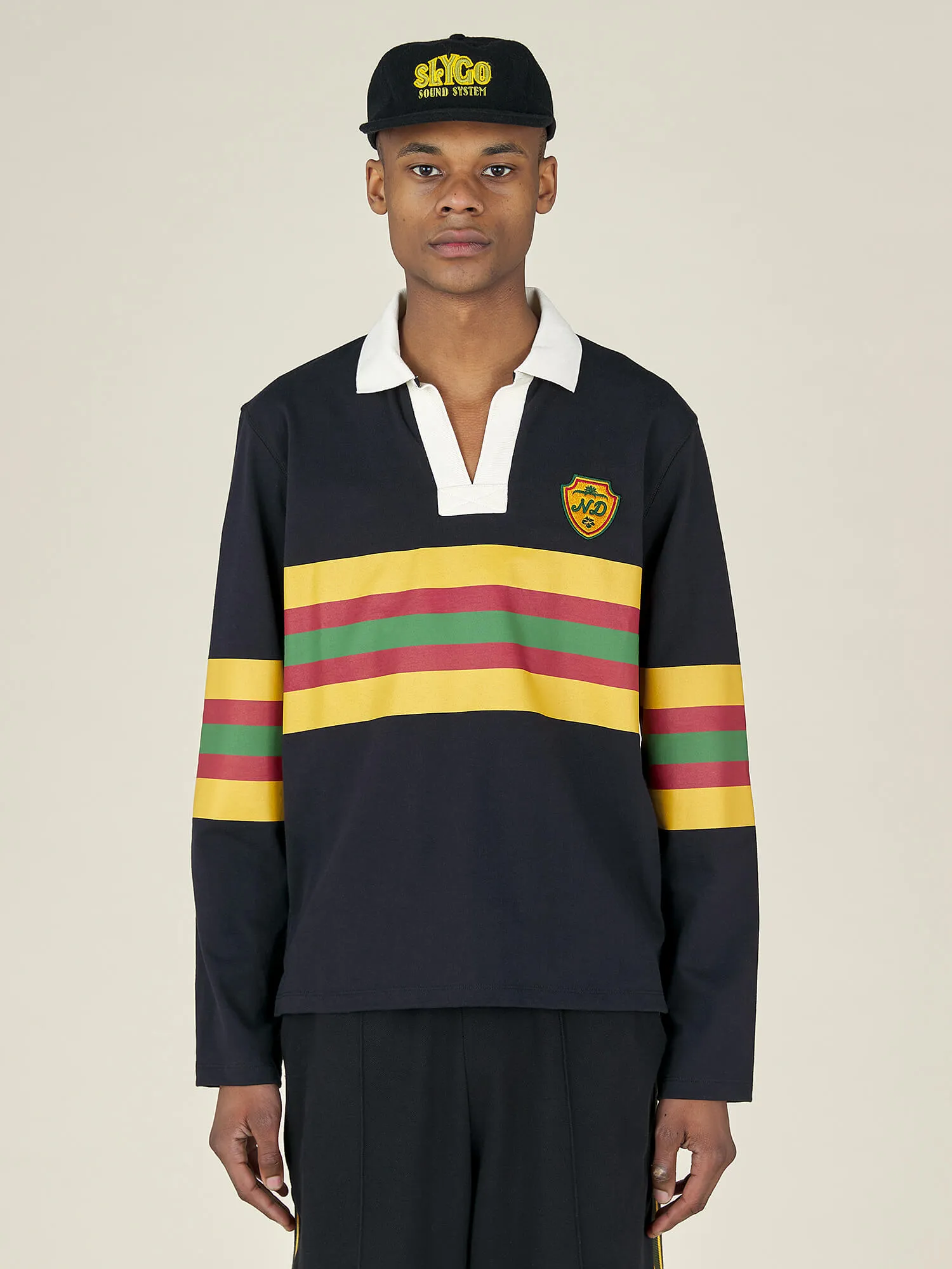 STRIPE RUGBY TOP - BLACK sold by Nicholas Daley