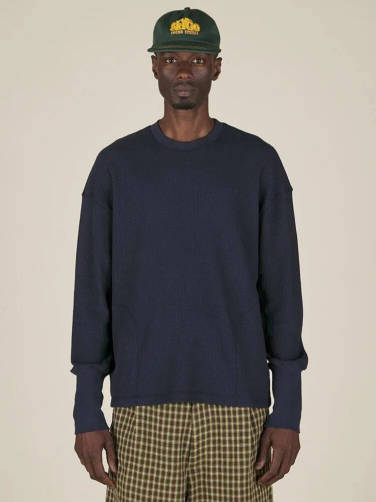 WAFFLE CREWNECK - NAVY sold by Nicholas Daley