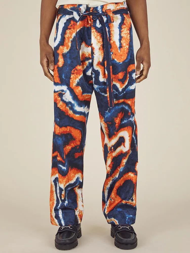 SUMINAGASHI KIMONO PANT - NAVY / ORANGE sold by Nicholas Daley product image thumbnail 5