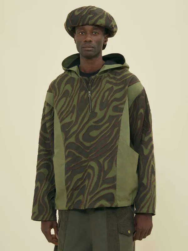REBEL SMOCK JACKET - CAMO JACQUARD / DRY WAXED COTTON sold by Nicholas Daley