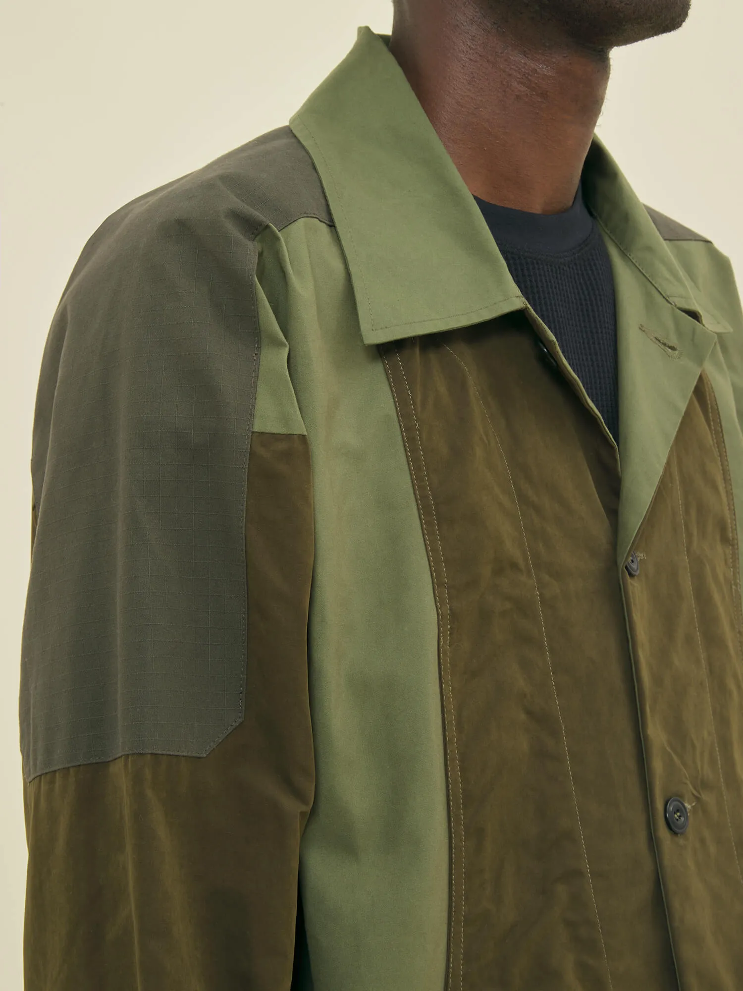 PATCHWORK JACKET - OLIVE sold by Nicholas Daley product image thumbnail 4