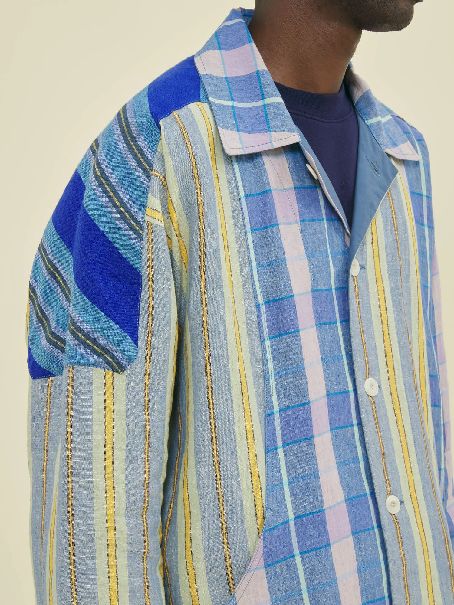 PATCHWORK JACKET - BLUE PATCHWORK sold by Nicholas Daley product image thumbnail 4