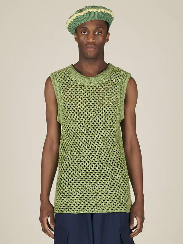 HAND CROCHET VEST - GREEN sold by Nicholas Daley