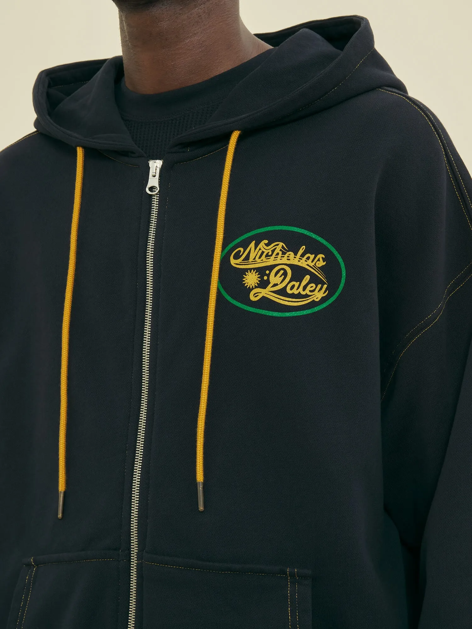 ROOTS ZIP UP HOODIE - BLACK sold by Nicholas Daley product image thumbnail 5