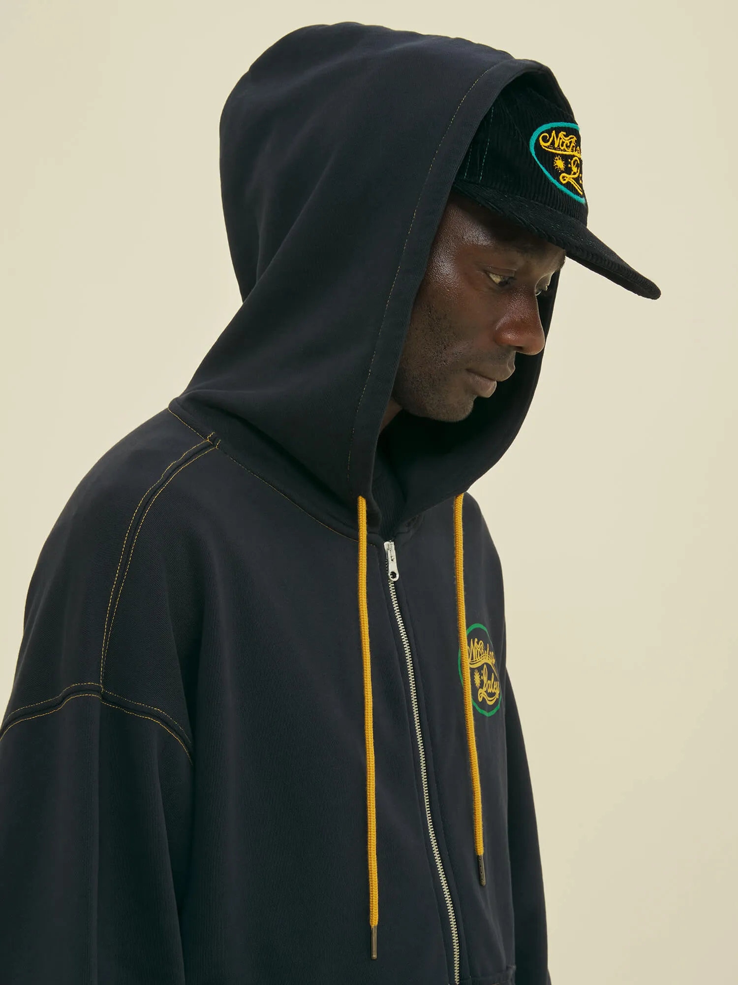 ROOTS ZIP UP HOODIE - BLACK sold by Nicholas Daley product image thumbnail 4