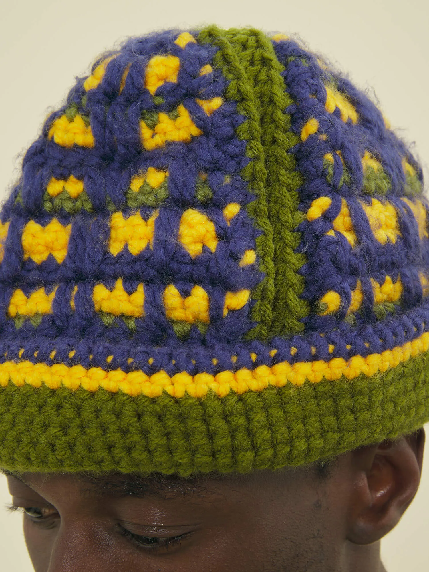 HAND CROCHETED BUCKET HAT - OLIVE sold by Nicholas Daley product image thumbnail 3