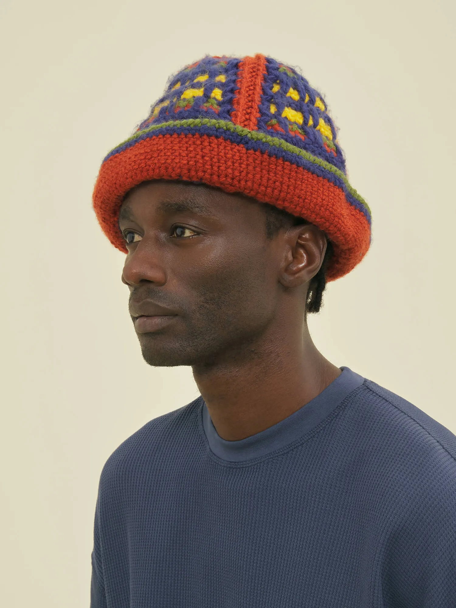 HAND CROCHETED BUCKET HAT - BROWN sold by Nicholas Daley product image thumbnail 2