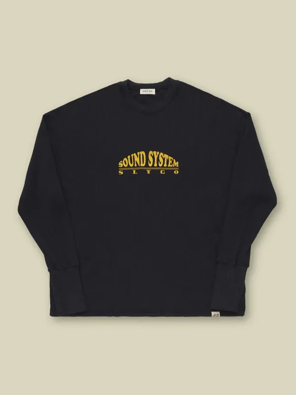 SLYGO WAFFLE CREWNECK - BLACK made by Nicholas Daley