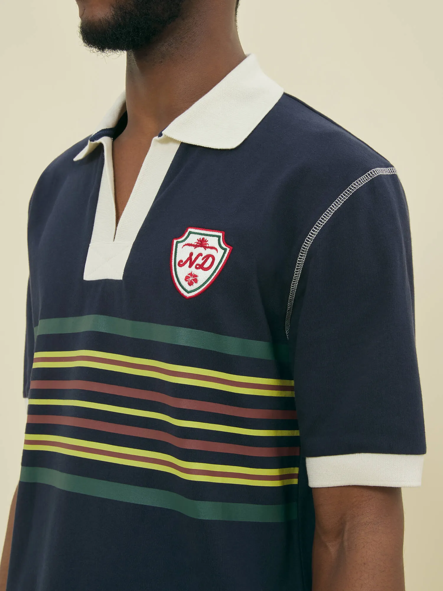S/S STRIPED RUGBY POLO - NAVY sold by Nicholas Daley product image thumbnail 5