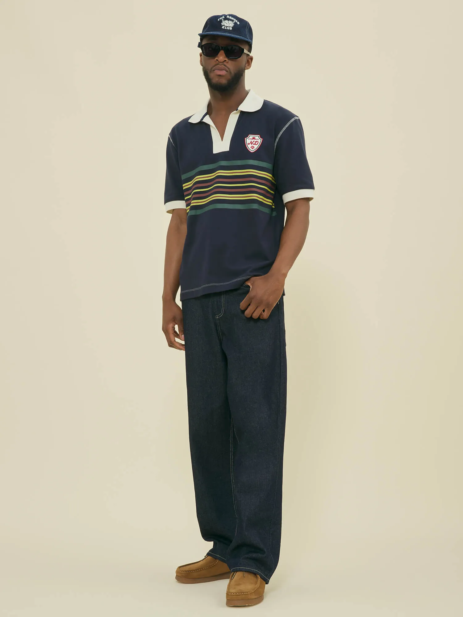 S/S STRIPED RUGBY POLO - NAVY sold by Nicholas Daley product image thumbnail 4