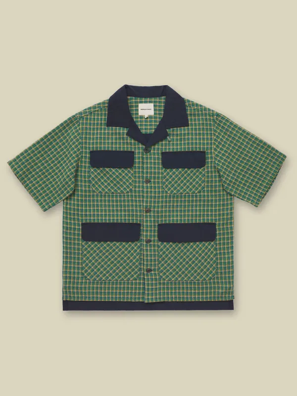 ALOHA SHIRT - GREEN JAPANESE CHECK made by Nicholas Daley