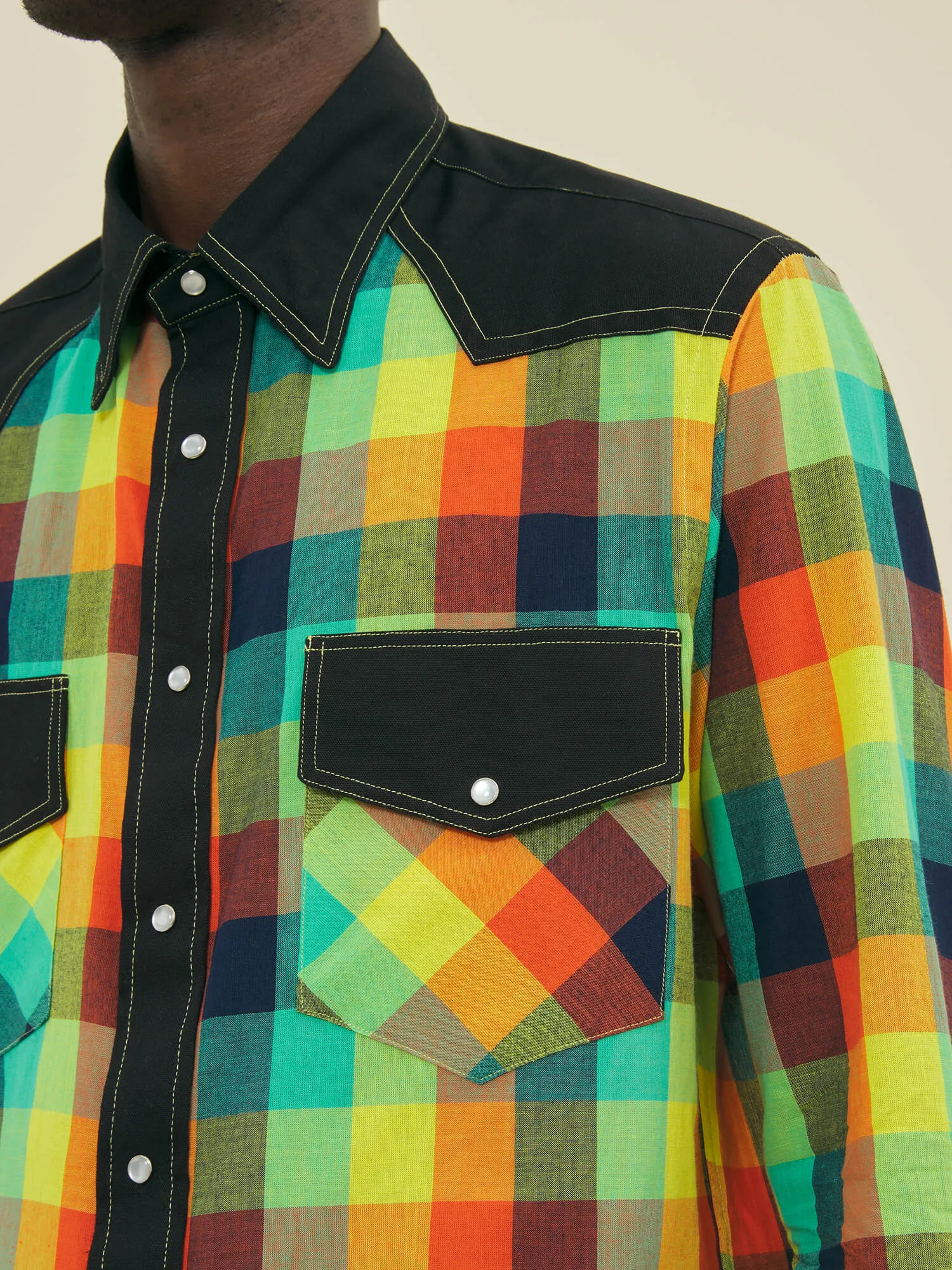 WESTERN SHIRT - JAMAICAN MADRAS sold by Nicholas Daley product image thumbnail 5