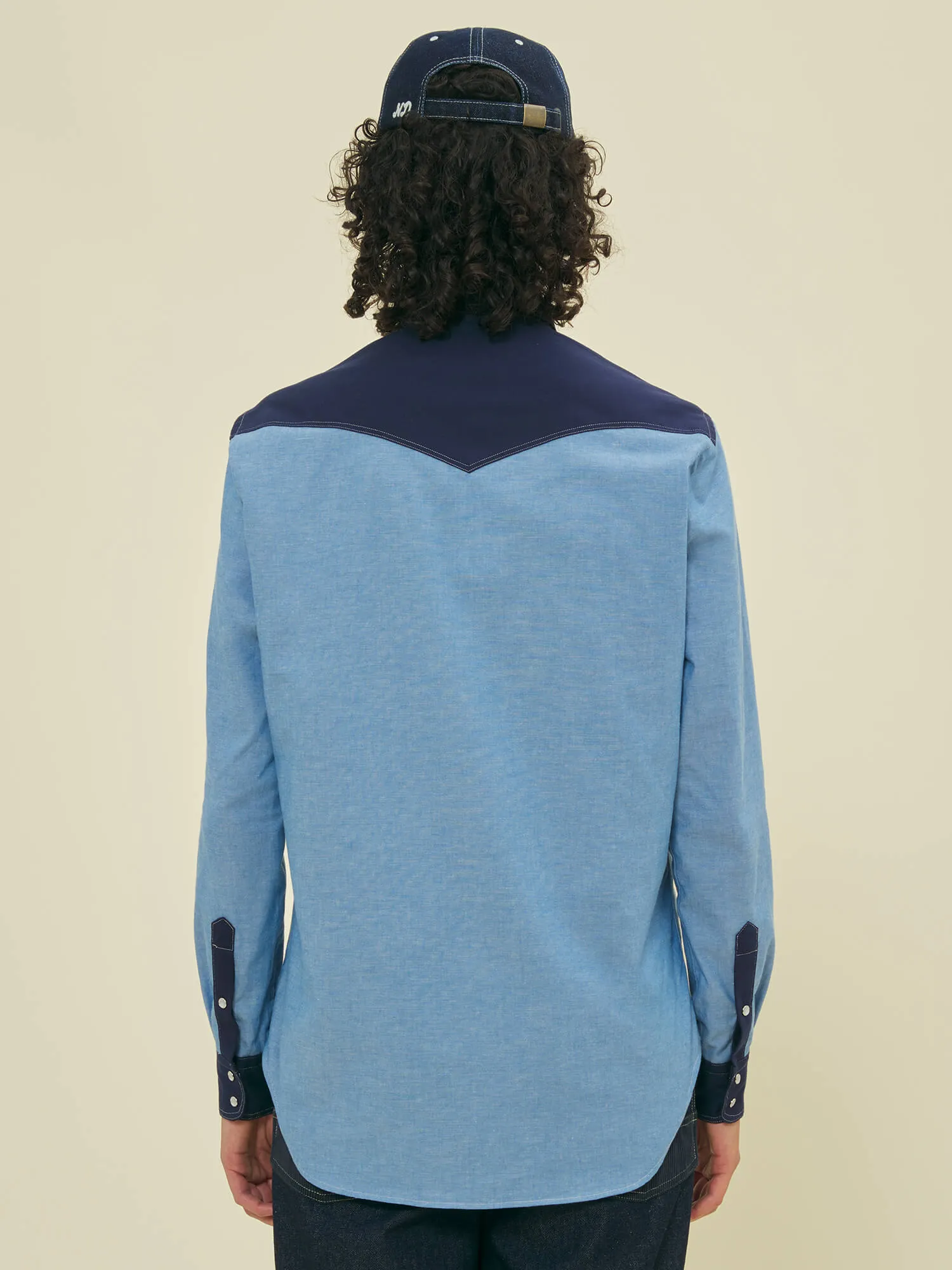 WESTERN SHIRT - CHAMBRAY sold by Nicholas Daley product image thumbnail 3