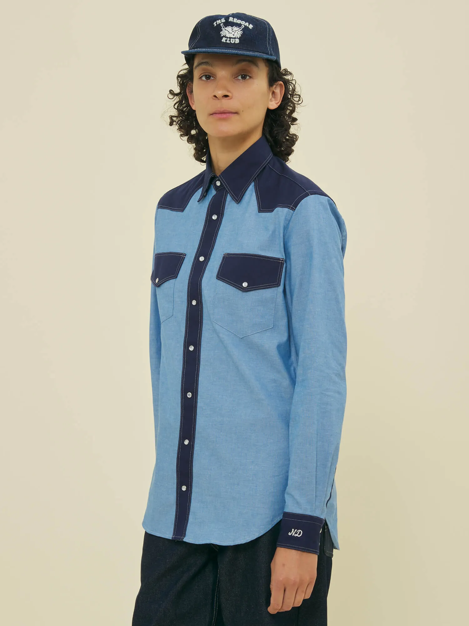 WESTERN SHIRT - CHAMBRAY sold by Nicholas Daley product image thumbnail 2