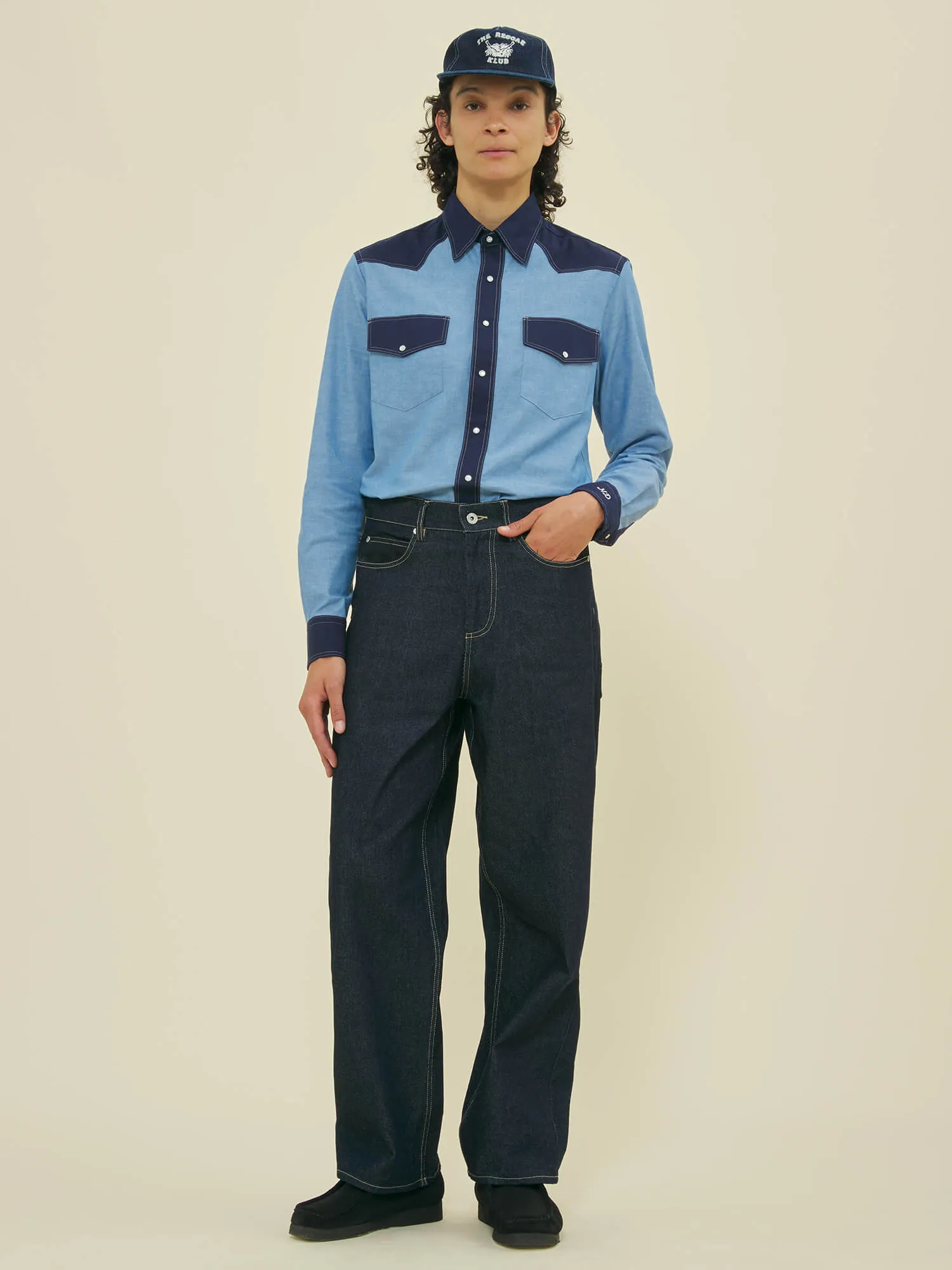 WESTERN SHIRT - CHAMBRAY sold by Nicholas Daley product image thumbnail 4