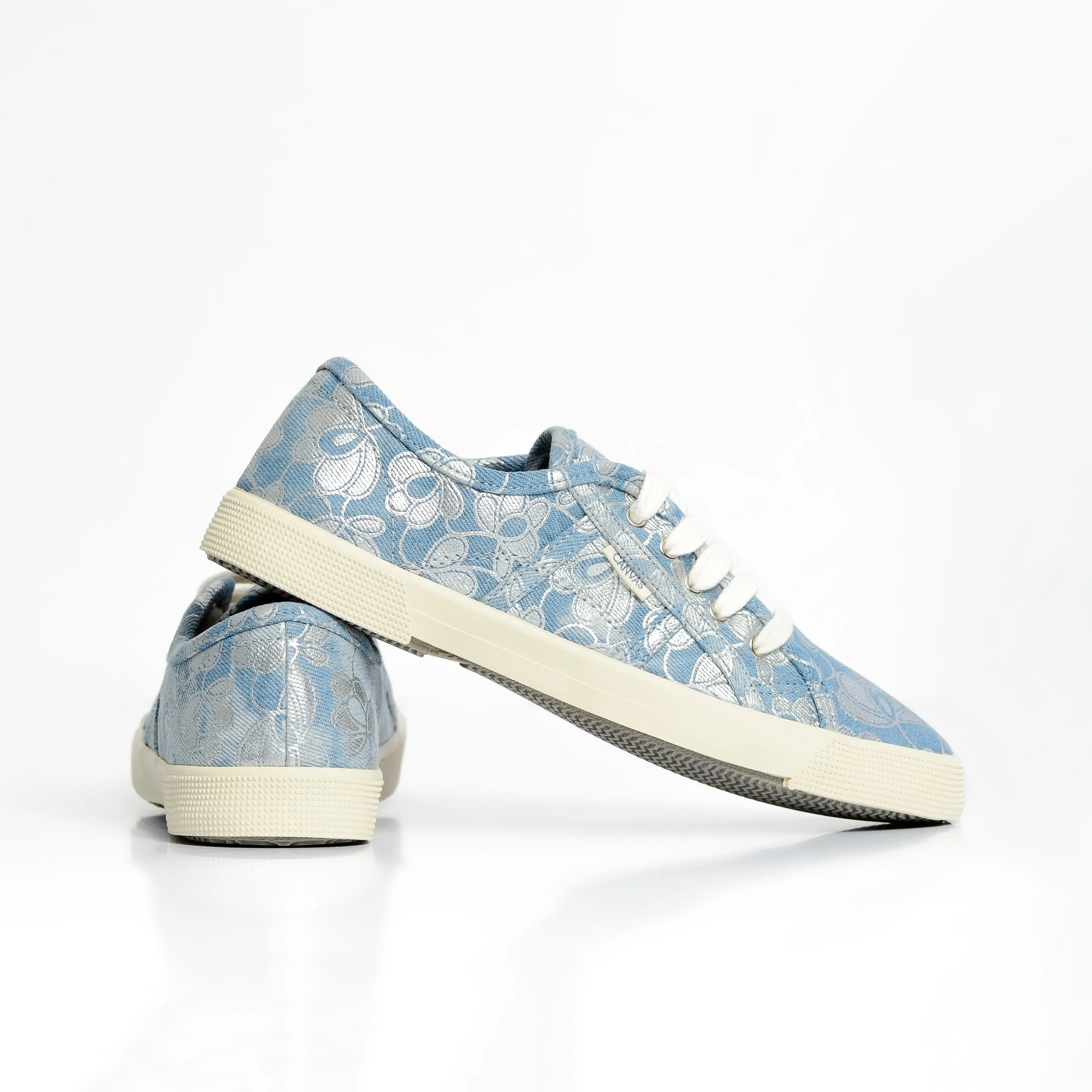 Tenis Mujer Iberia Lona Flores Plata DISPONIBILIDAD INMEDIATA sold by Canvas product image thumbnail 3