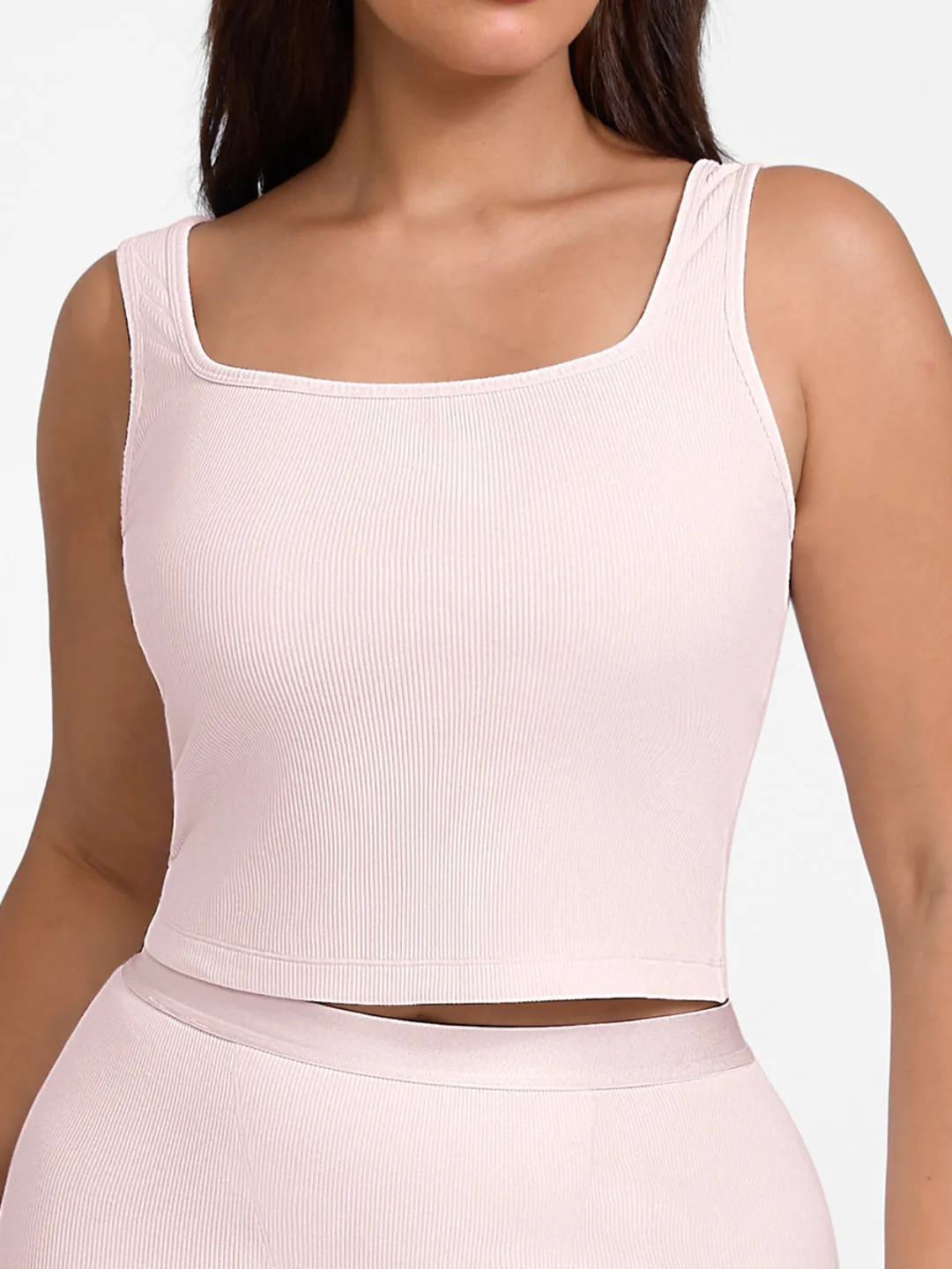 Square Neck Ribbed Tank sold by HeyShape