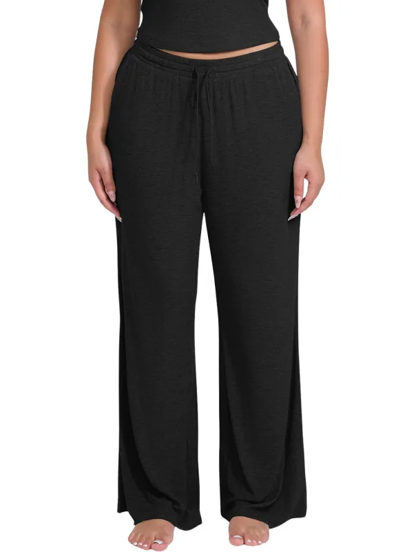 Wide Leg Ribbed Lounge Pants sold by HeyShape