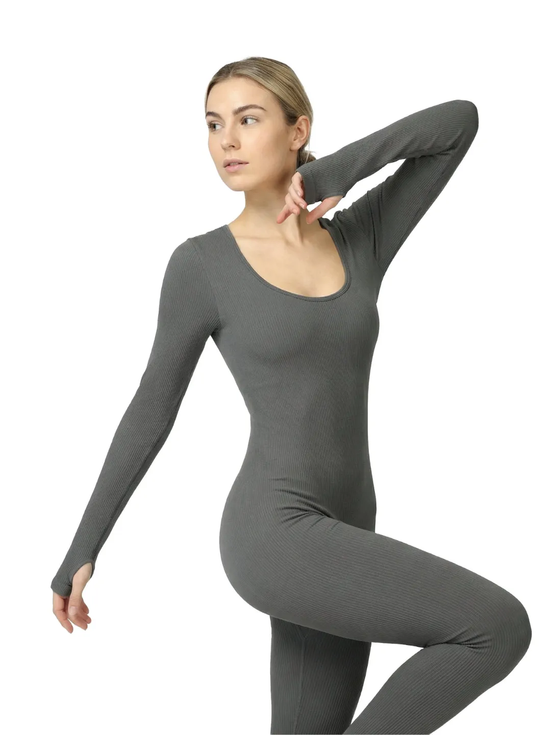 Ribbed Square Neck Jumpsuit sold by HeyShape product image thumbnail 3