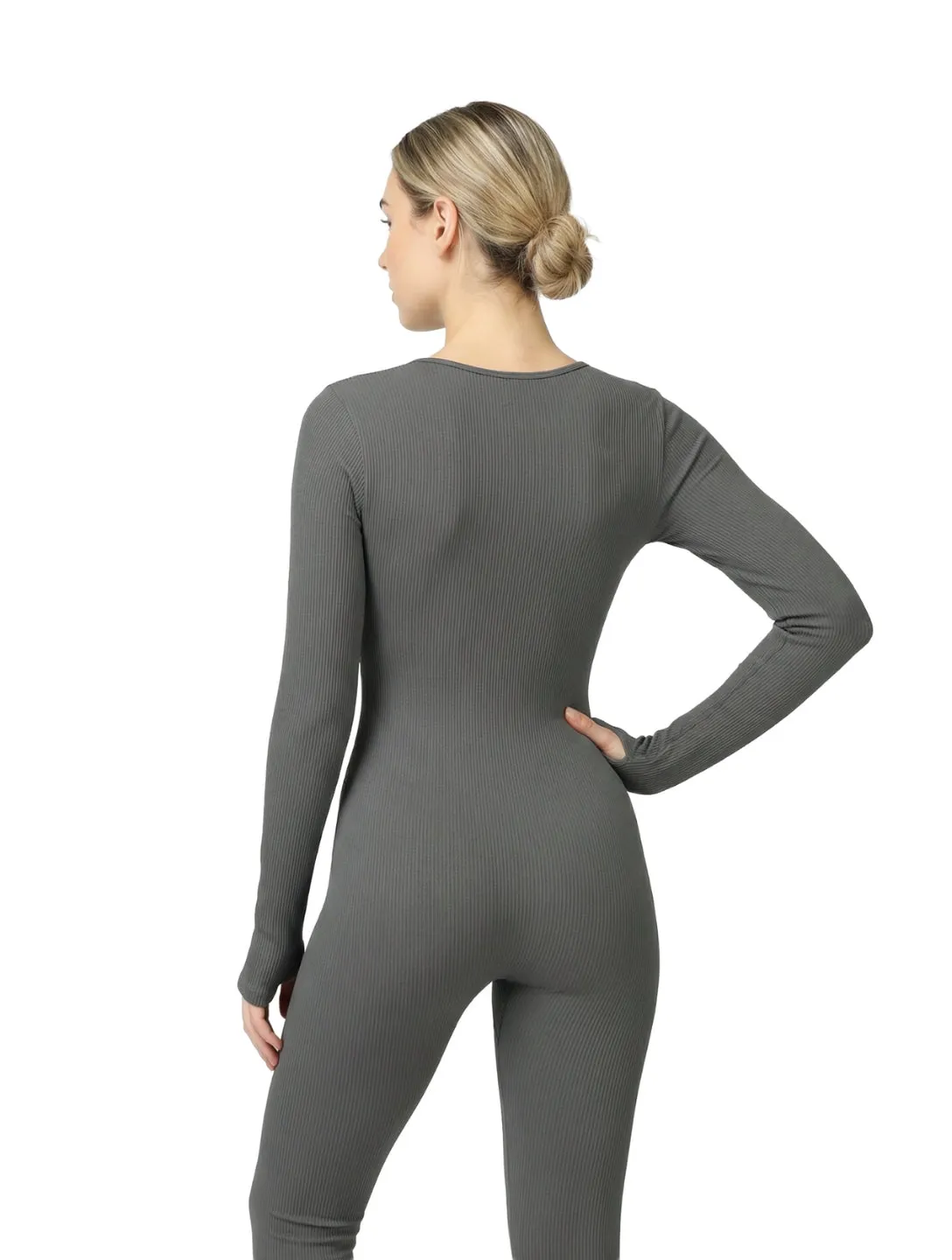 Ribbed Square Neck Jumpsuit sold by HeyShape product image thumbnail 4
