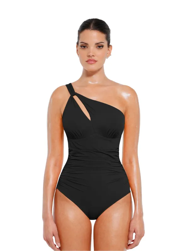 Cut-Out One-Shoulder Shapewear Swimsuit sold by HeyShape