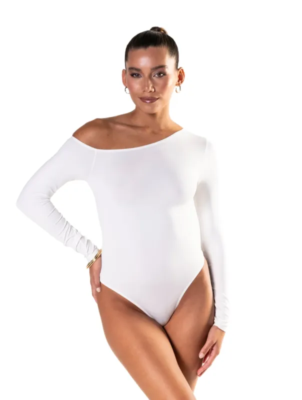 One Shoulder Long Sleeve Thong Bodysuit sold by HeyShape