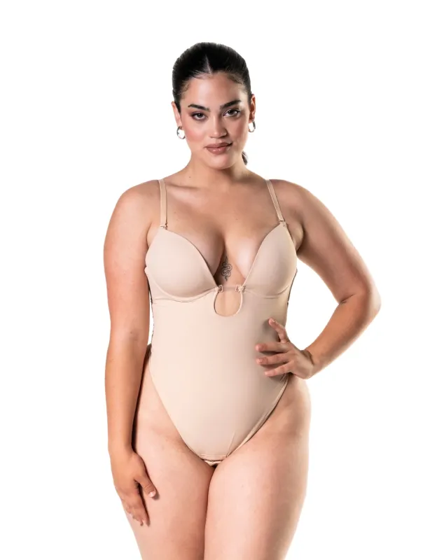 Plunge Shapewear Thong Bodysuit sold by HeyShape
