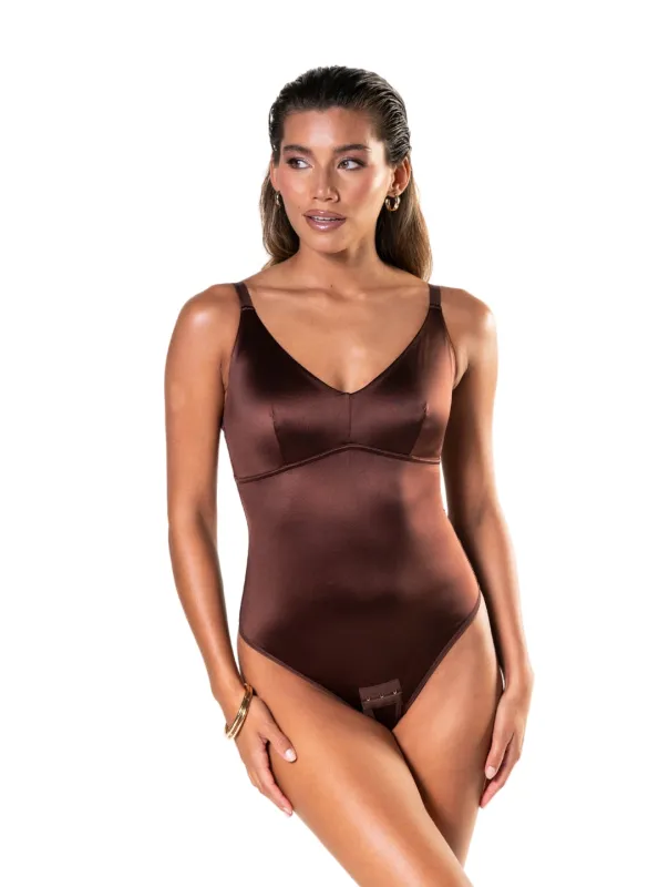 Satin Snatched Thong Bodysuit made by HeyShape
