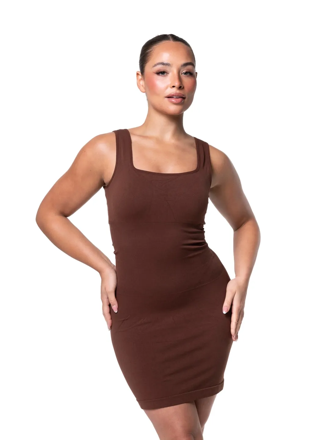 Square Neck Seamless Shapewear Mini Dress sold by HeyShape product image thumbnail 4