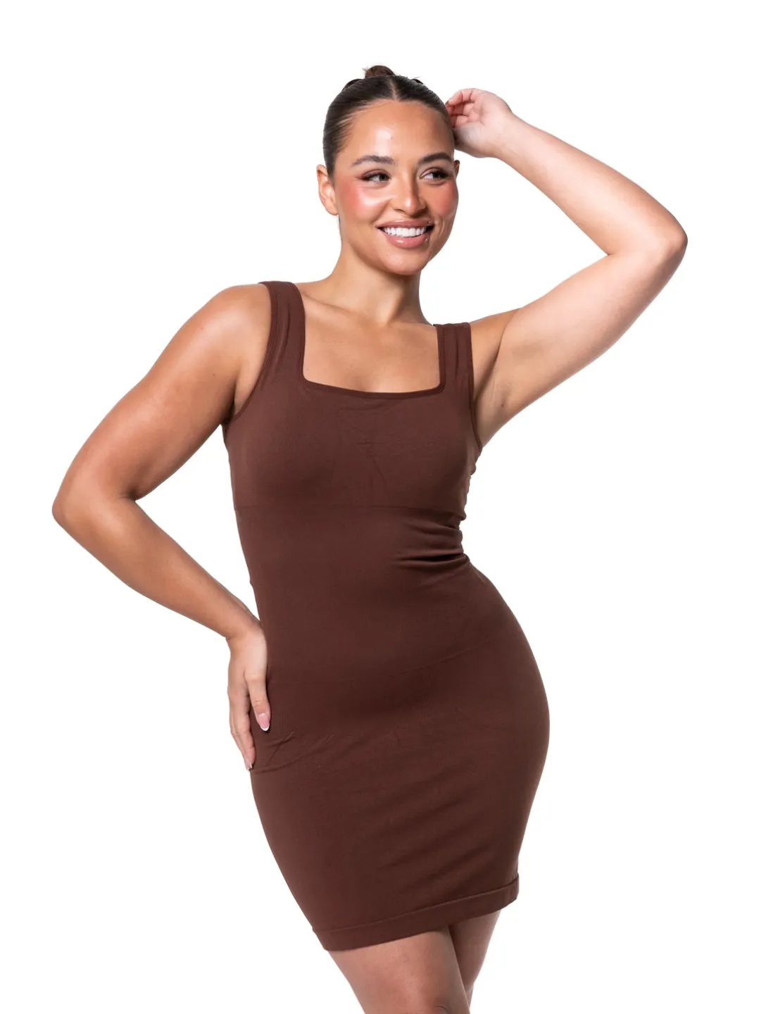 Square Neck Seamless Shapewear Mini Dress sold by HeyShape product image thumbnail 5