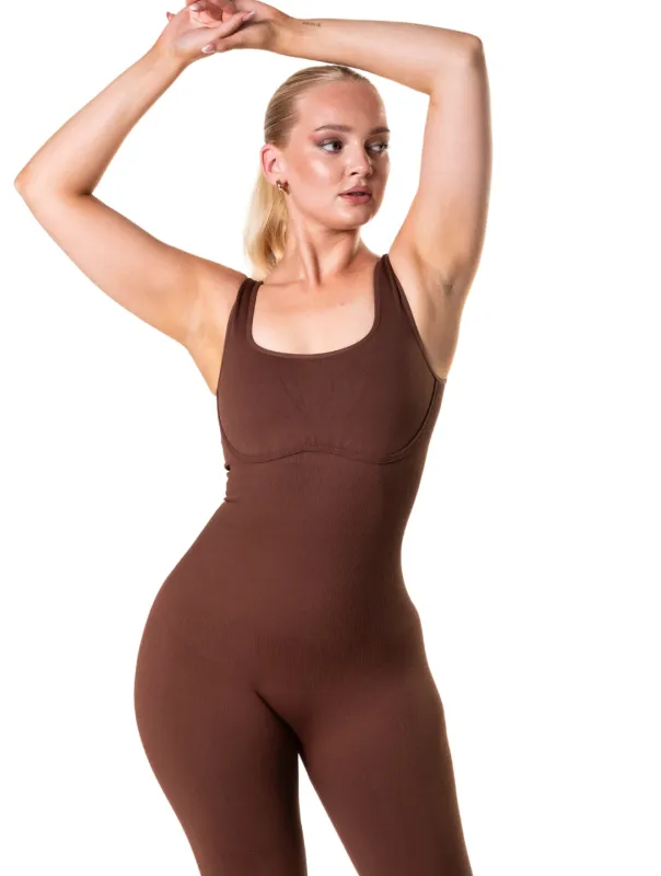 Square Neck U-Back Flared Jumpsuit sold by HeyShape