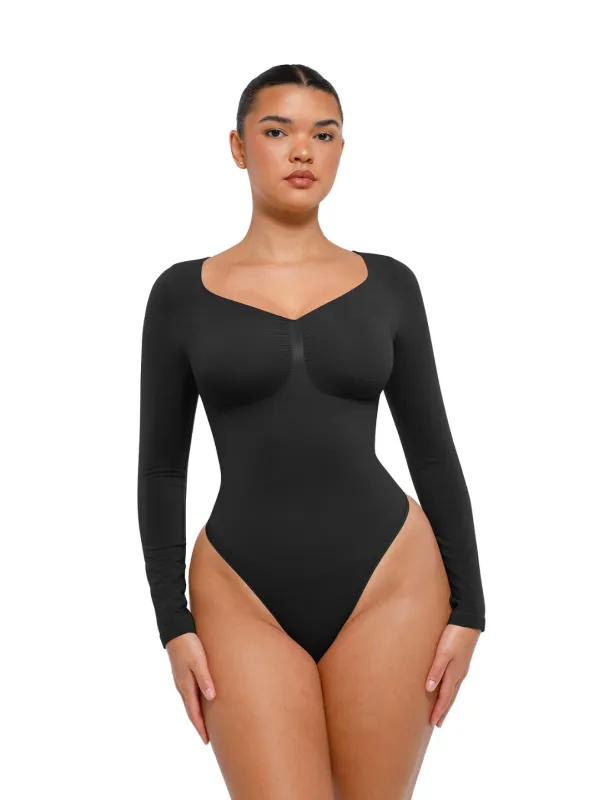 Long Sleeve Ruched Bodysuit made by HeyShape