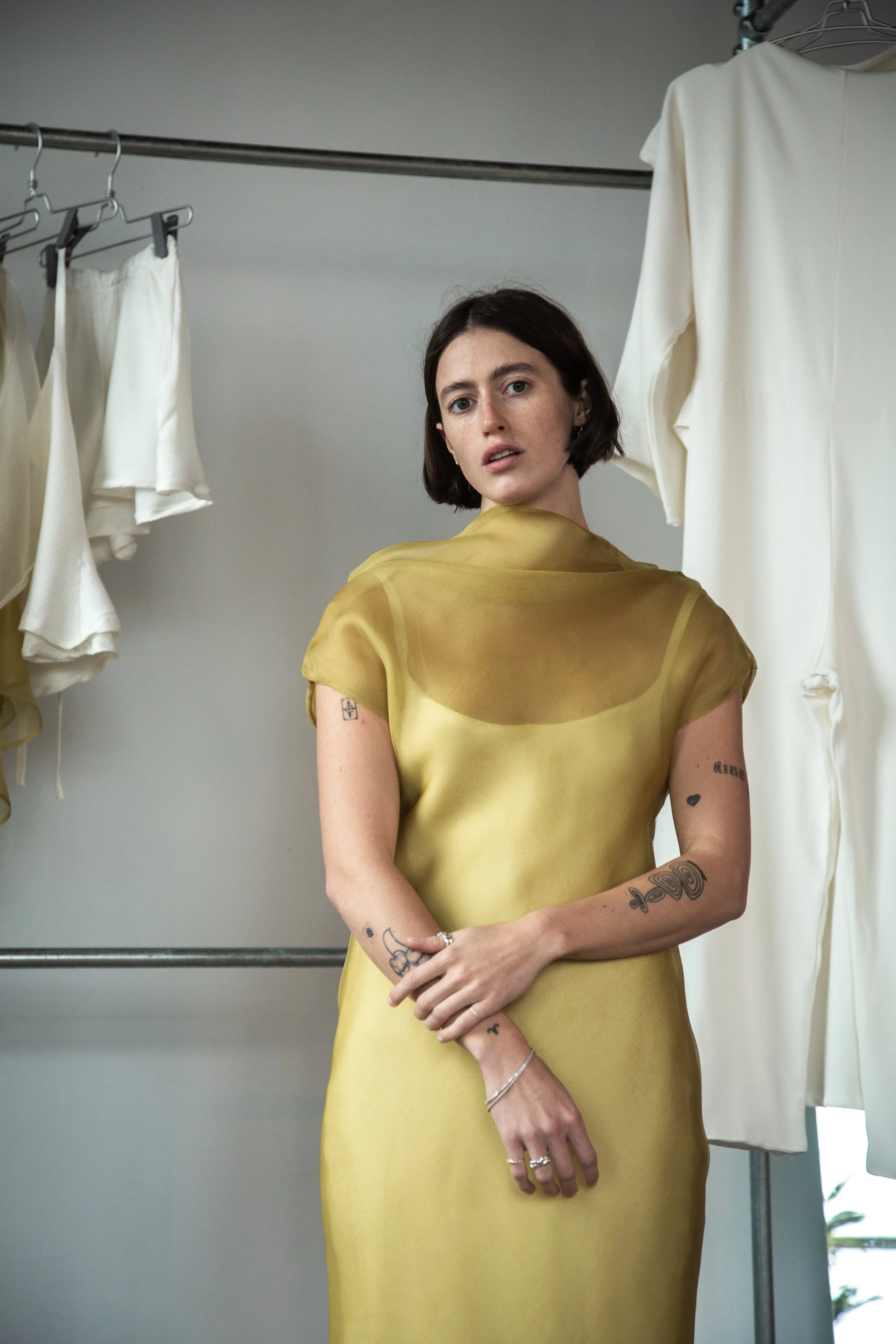 Tōmei Dress - Chartreuse sold by Emiko Studios product image thumbnail 2