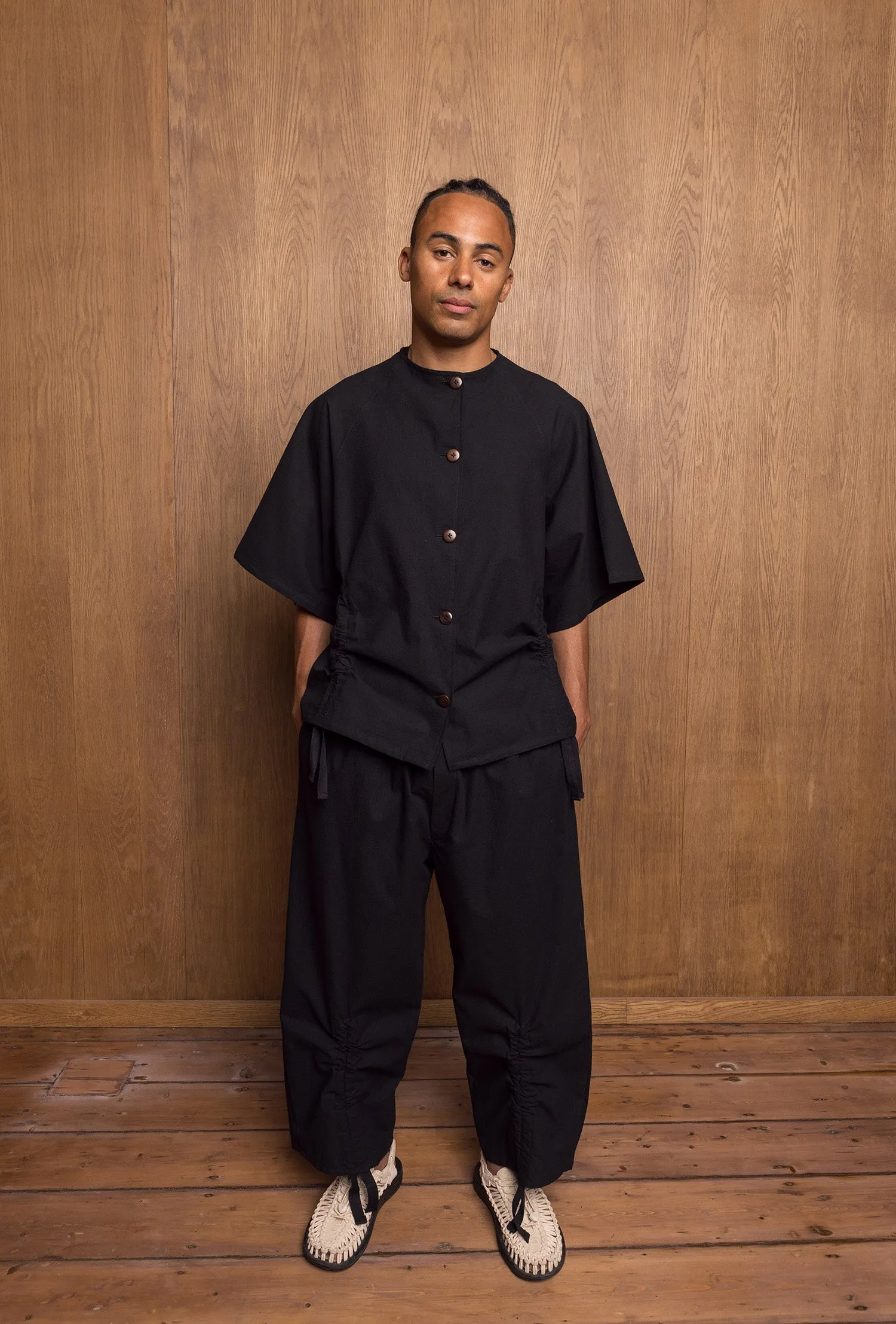 Kinchaku Shirt in Black sold by Emiko Studios