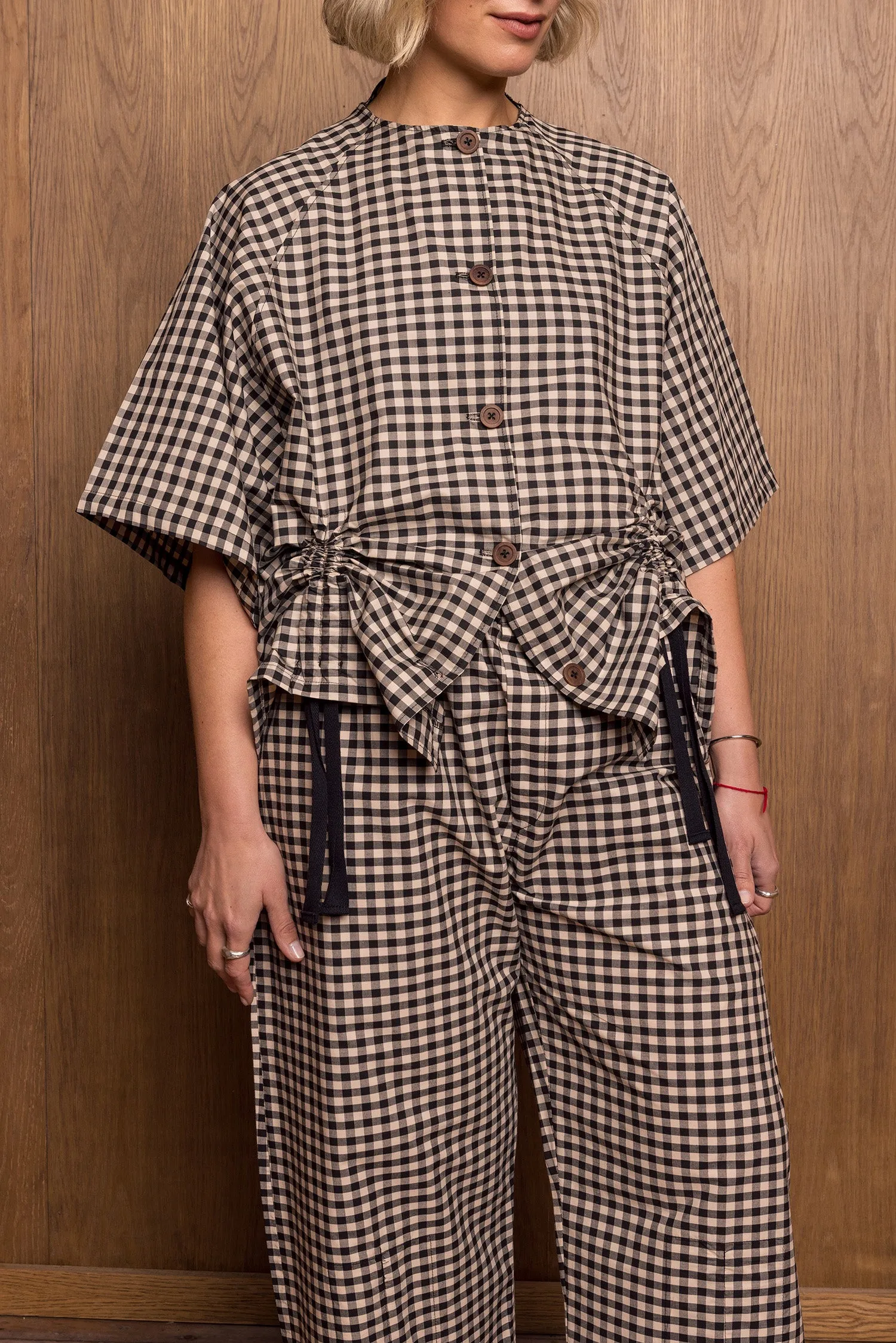 Kinchaku Shirt in Gingham sold by Emiko Studios product image thumbnail 2