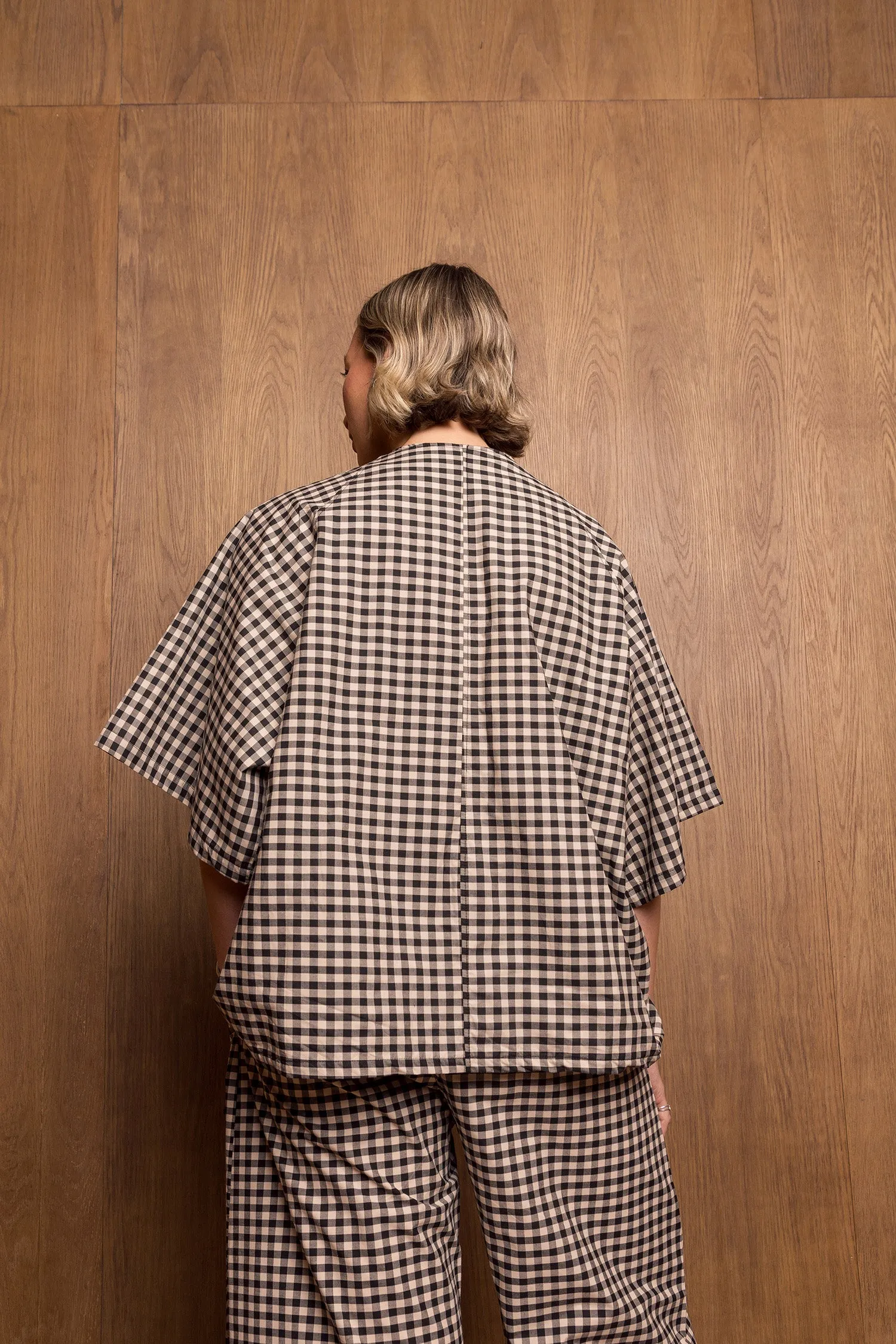 Kinchaku Shirt in Gingham sold by Emiko Studios product image thumbnail 3
