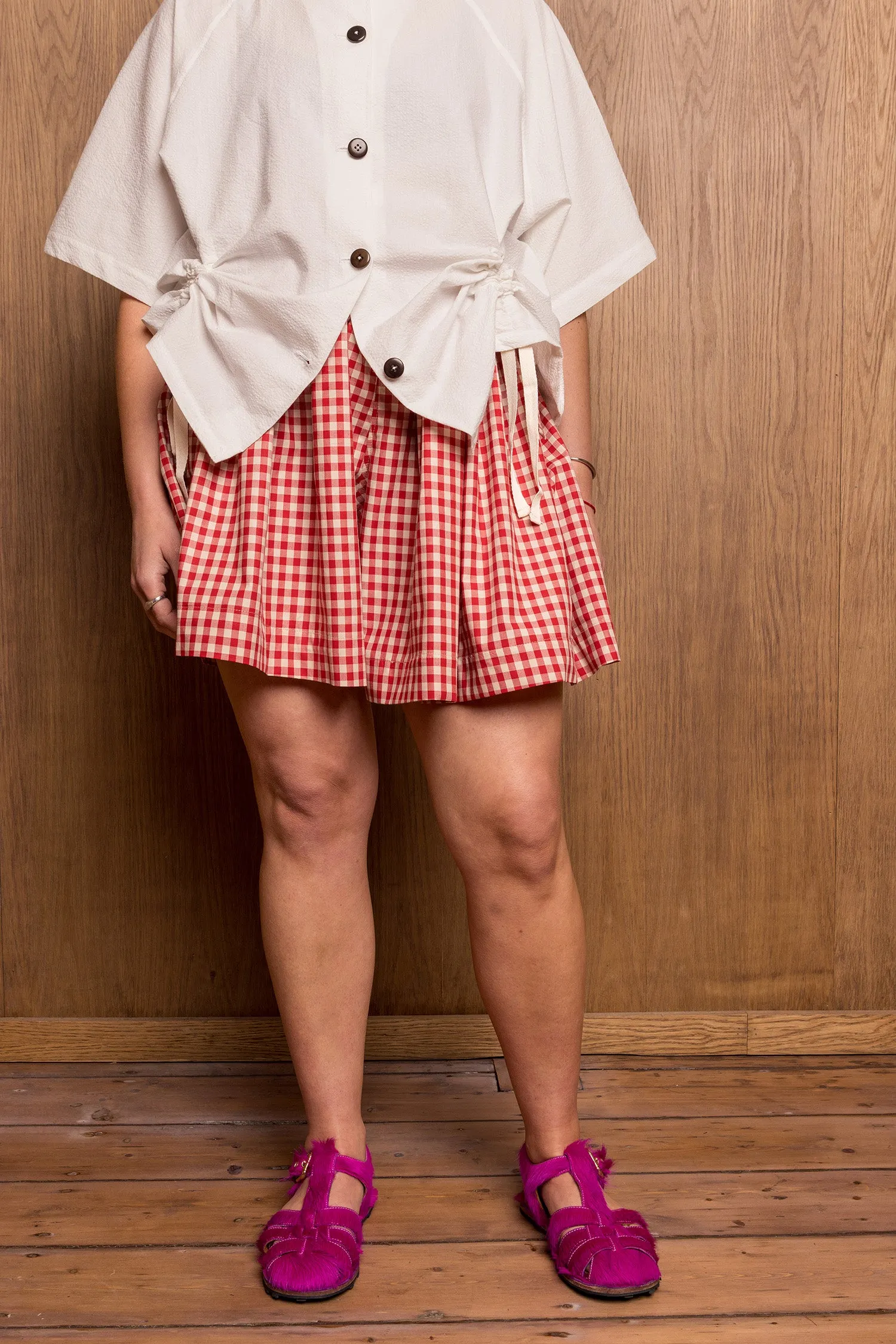 Kuro Shorts in Red Gingham sold by Emiko Studios product image thumbnail 2