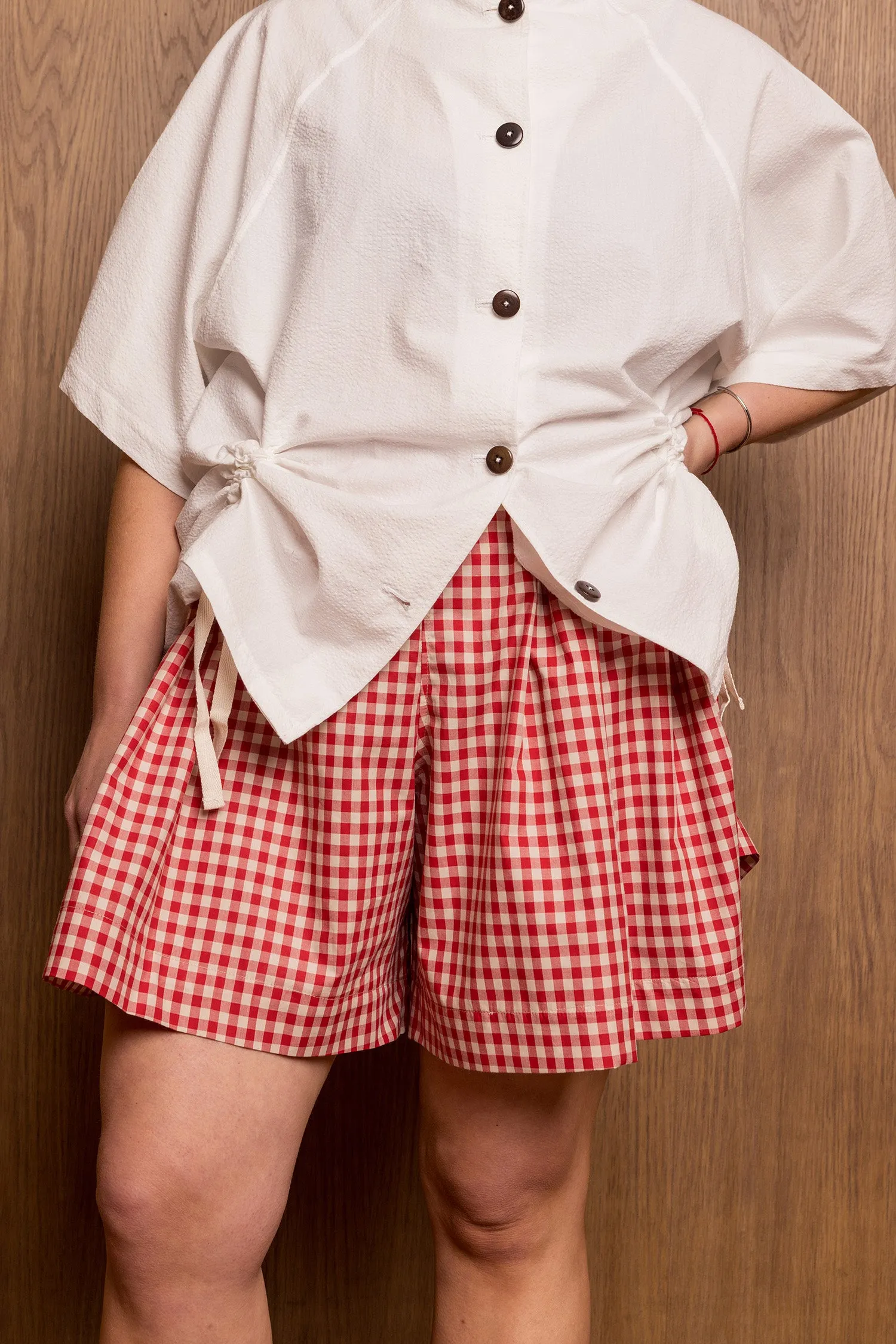 Kuro Shorts in Red Gingham sold by Emiko Studios product image thumbnail 4