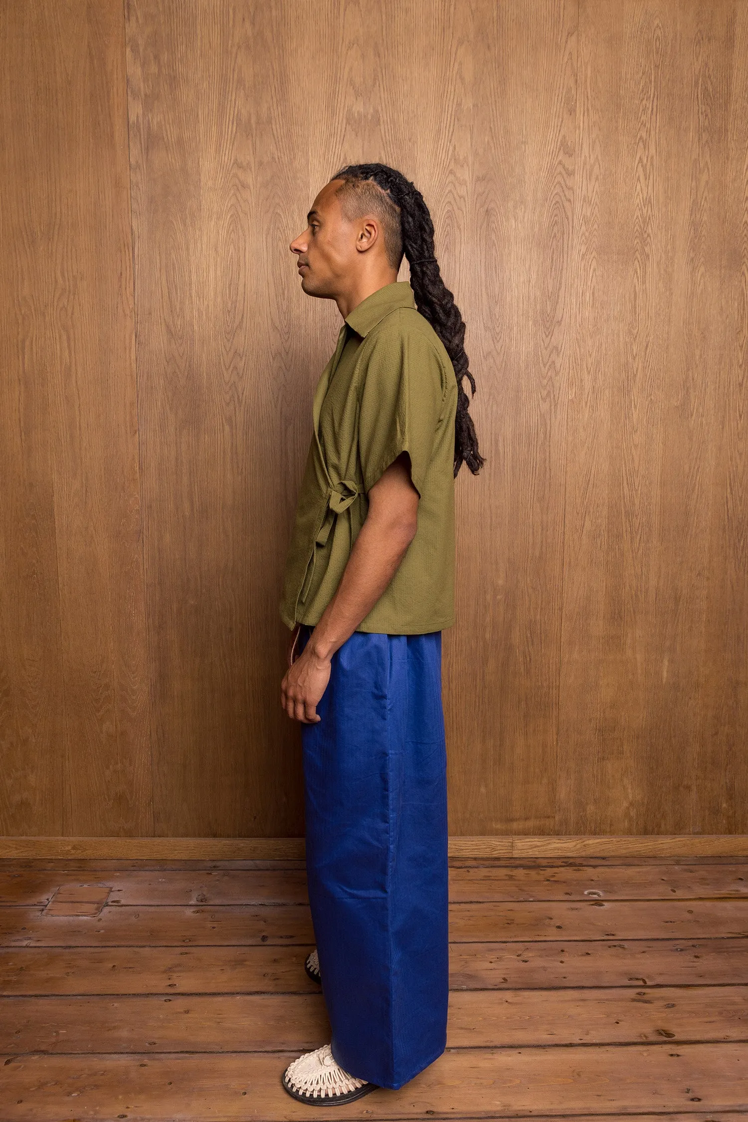 Nori Eri Shirt in Green Seersucker sold by Emiko Studios product image thumbnail 2