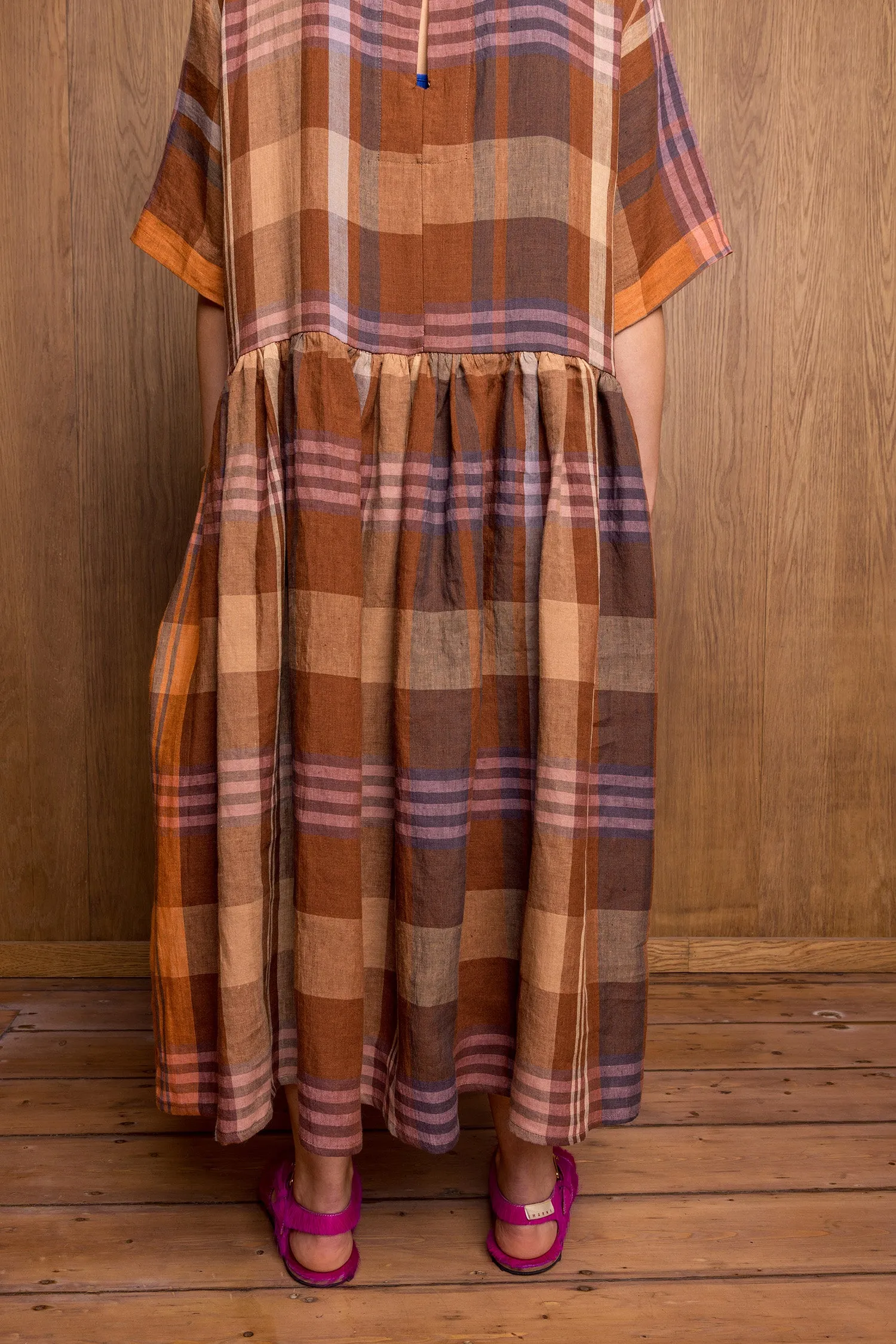 Hatsu Dress in Brown Check sold by Emiko Studios product image thumbnail 4
