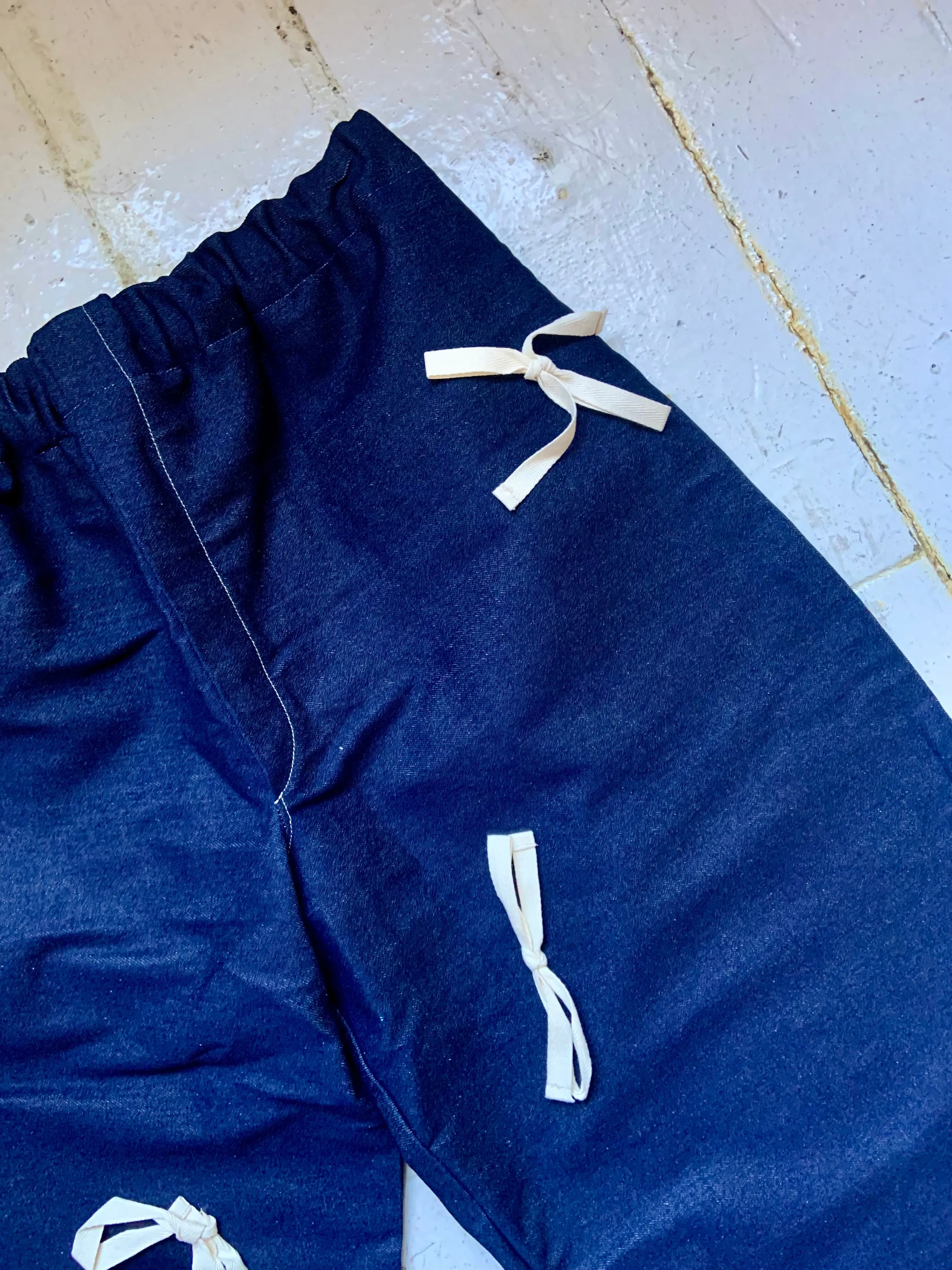 Bow Sana Pants in Indigo Denim Sample (XL-XXL) sold by Emiko Studios product image thumbnail 2