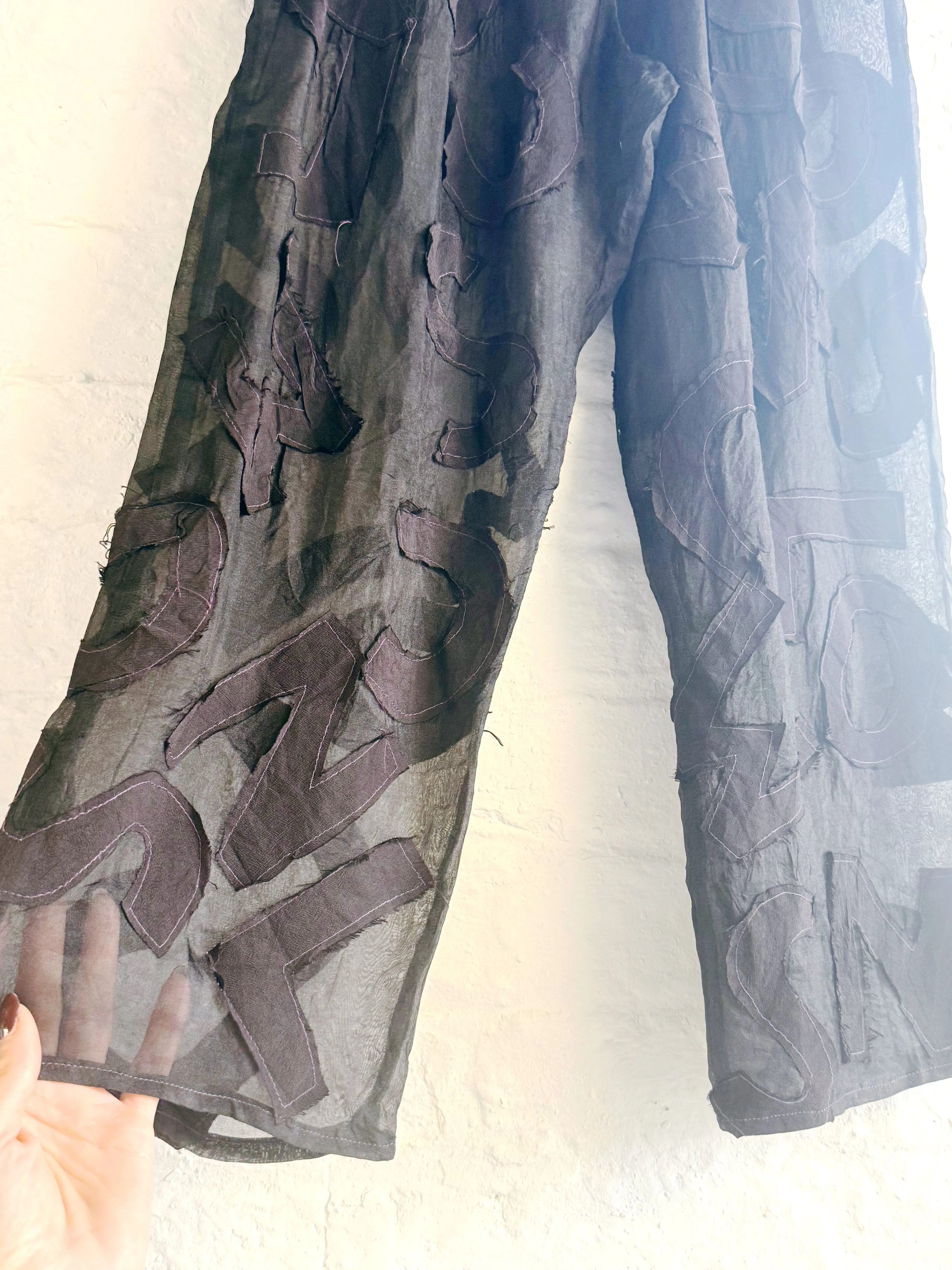 Letters Sheer Trousers sold by Emiko Studios product image thumbnail 3