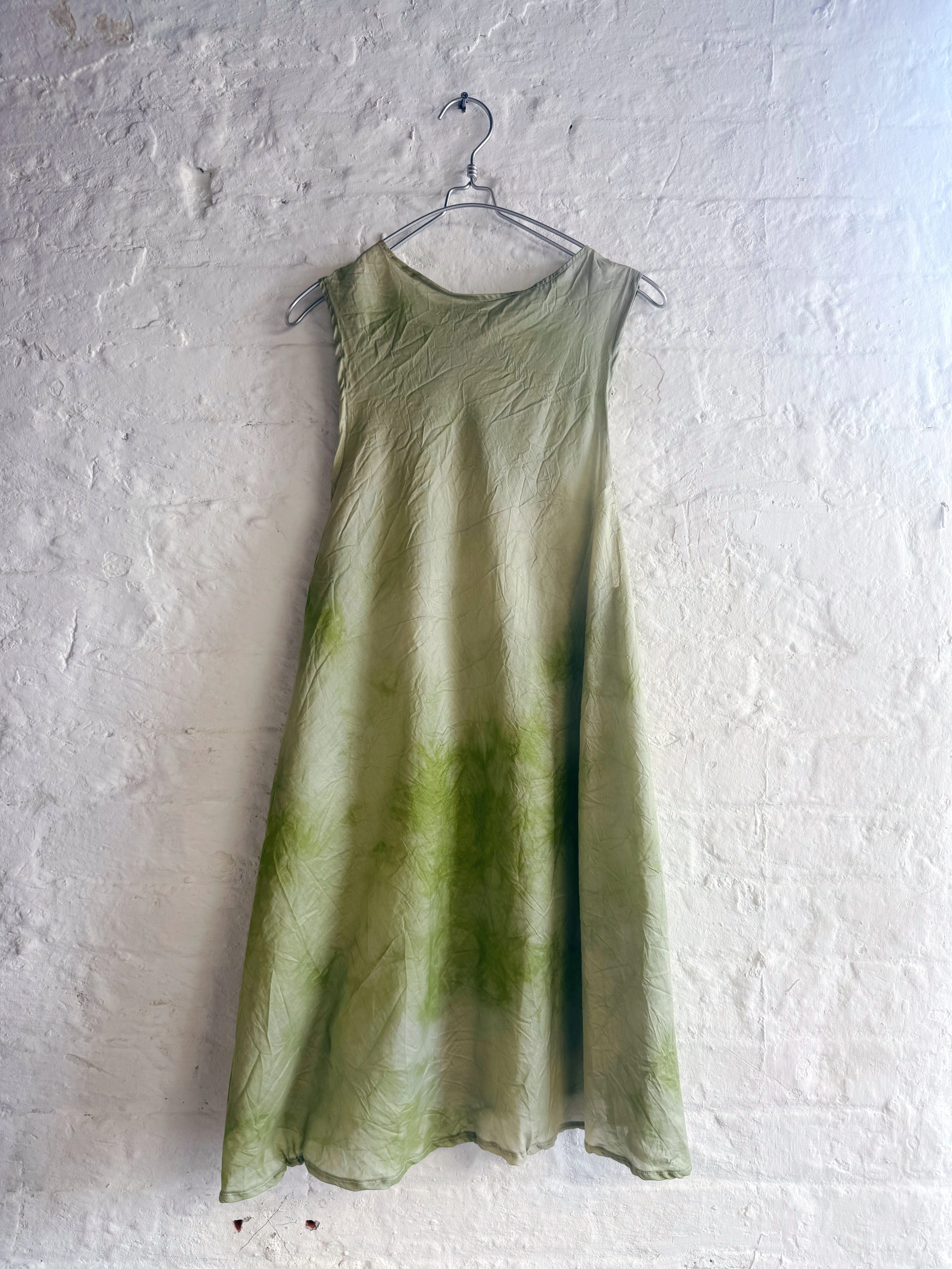Green Sheer Sleeveless Dress With Slip sold by Emiko Studios product image thumbnail 3