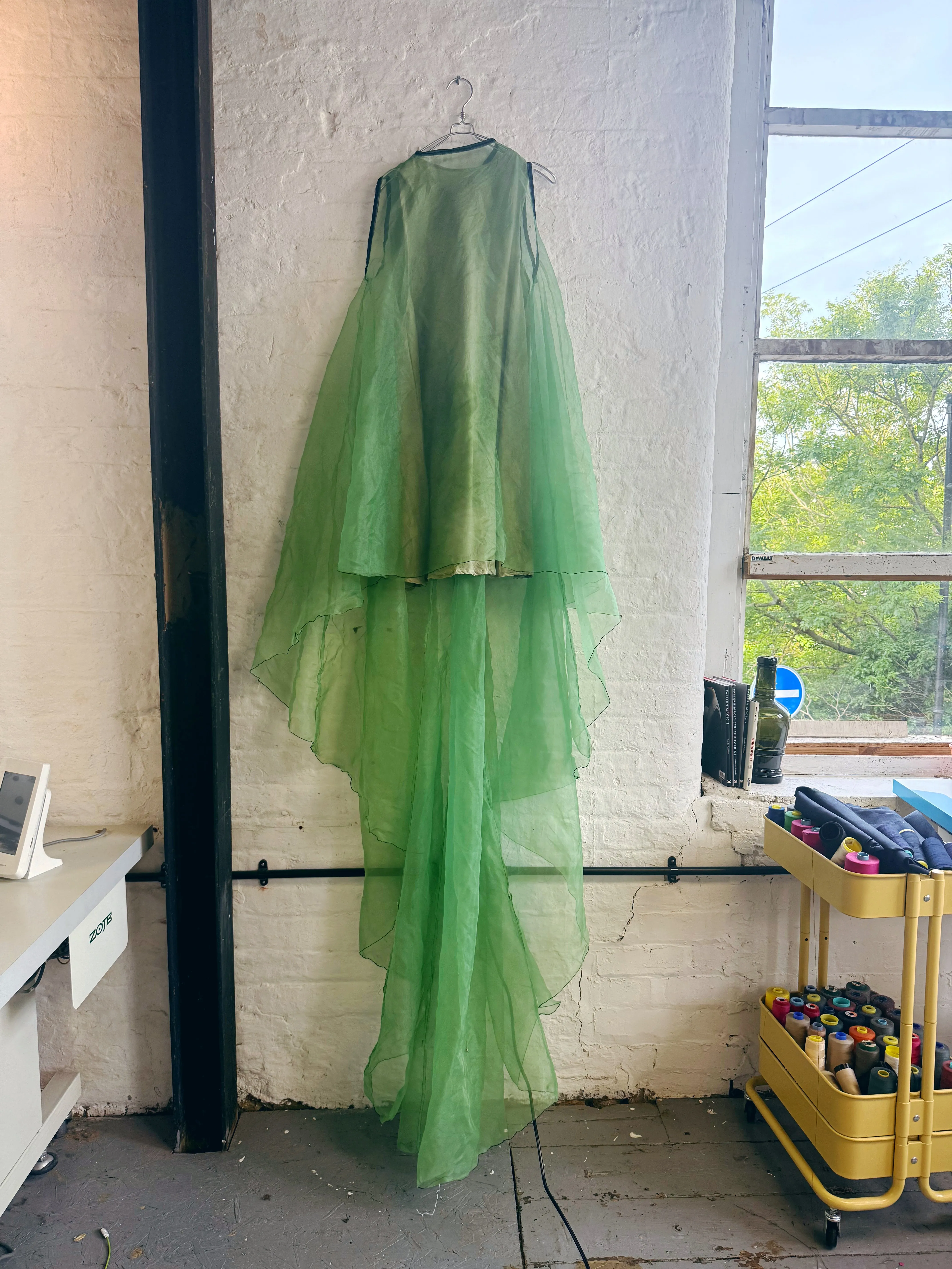 Green Sheer Sleeveless Dress With Slip sold by Emiko Studios