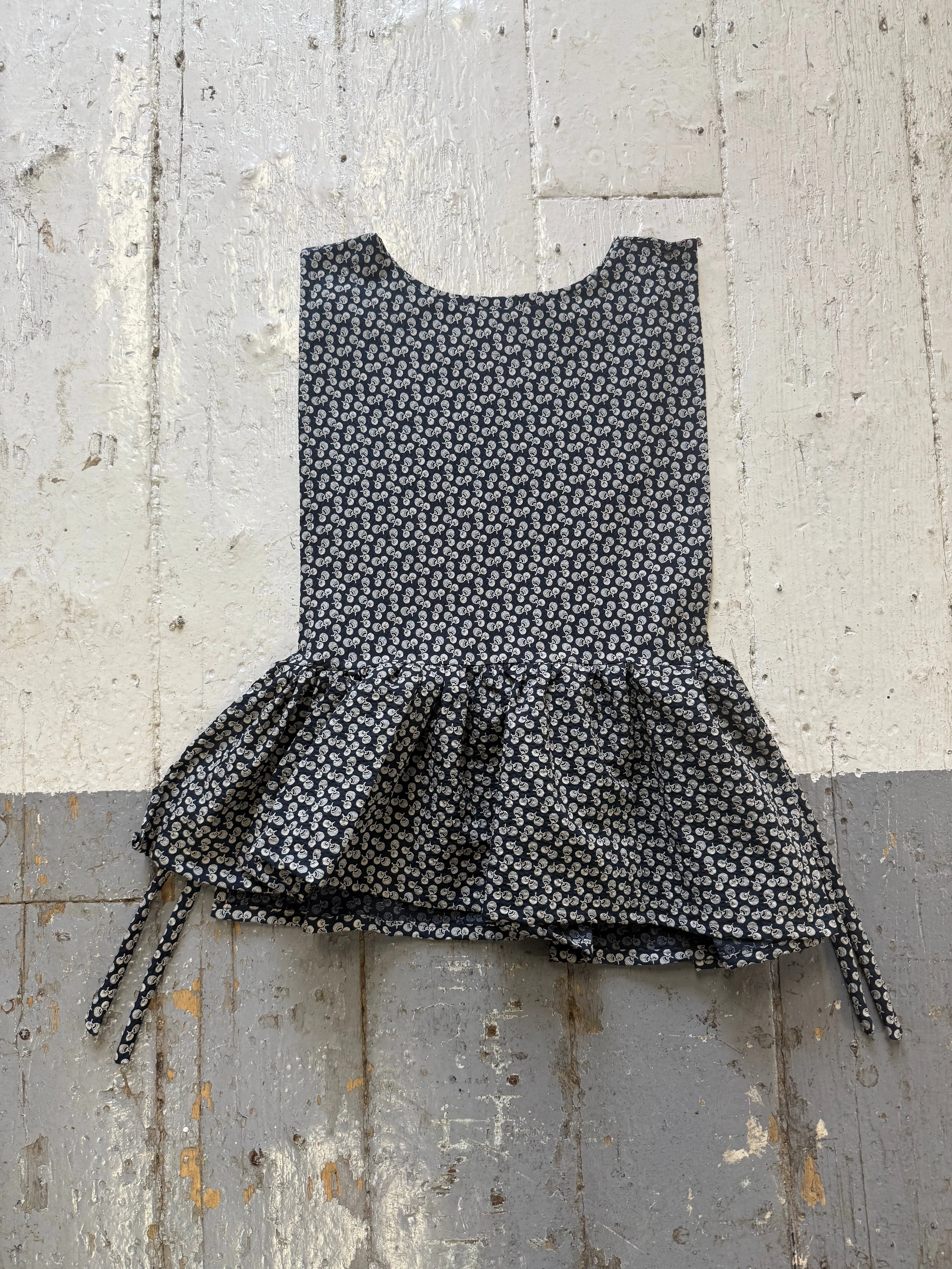 Limited Edition Pinafoa Vest in Navy Acorn Seersucker XS-M sold by Emiko Studios