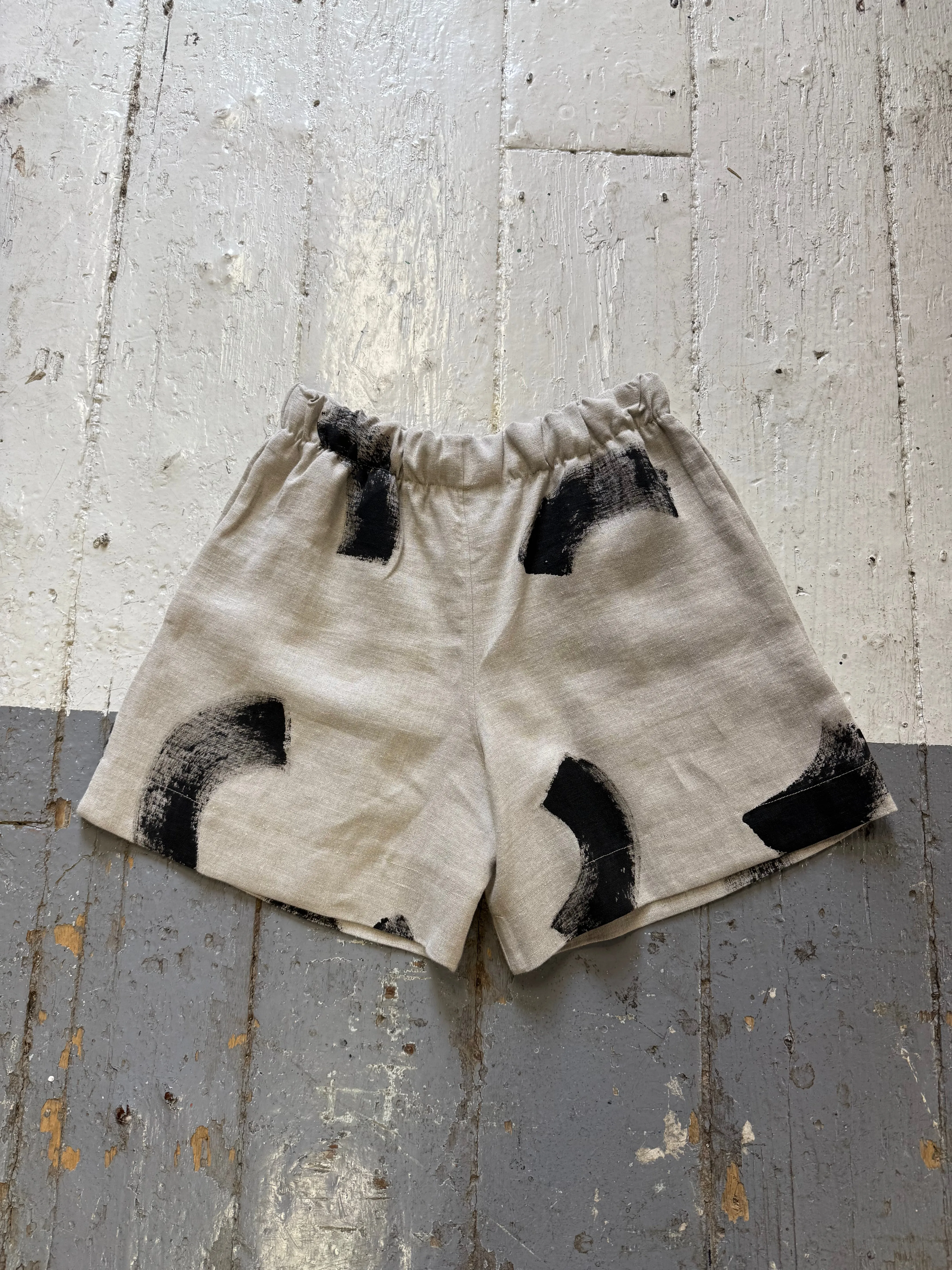 Stone Linen Hiro Shorts Sample (S-M) sold by Emiko Studios product image thumbnail 2