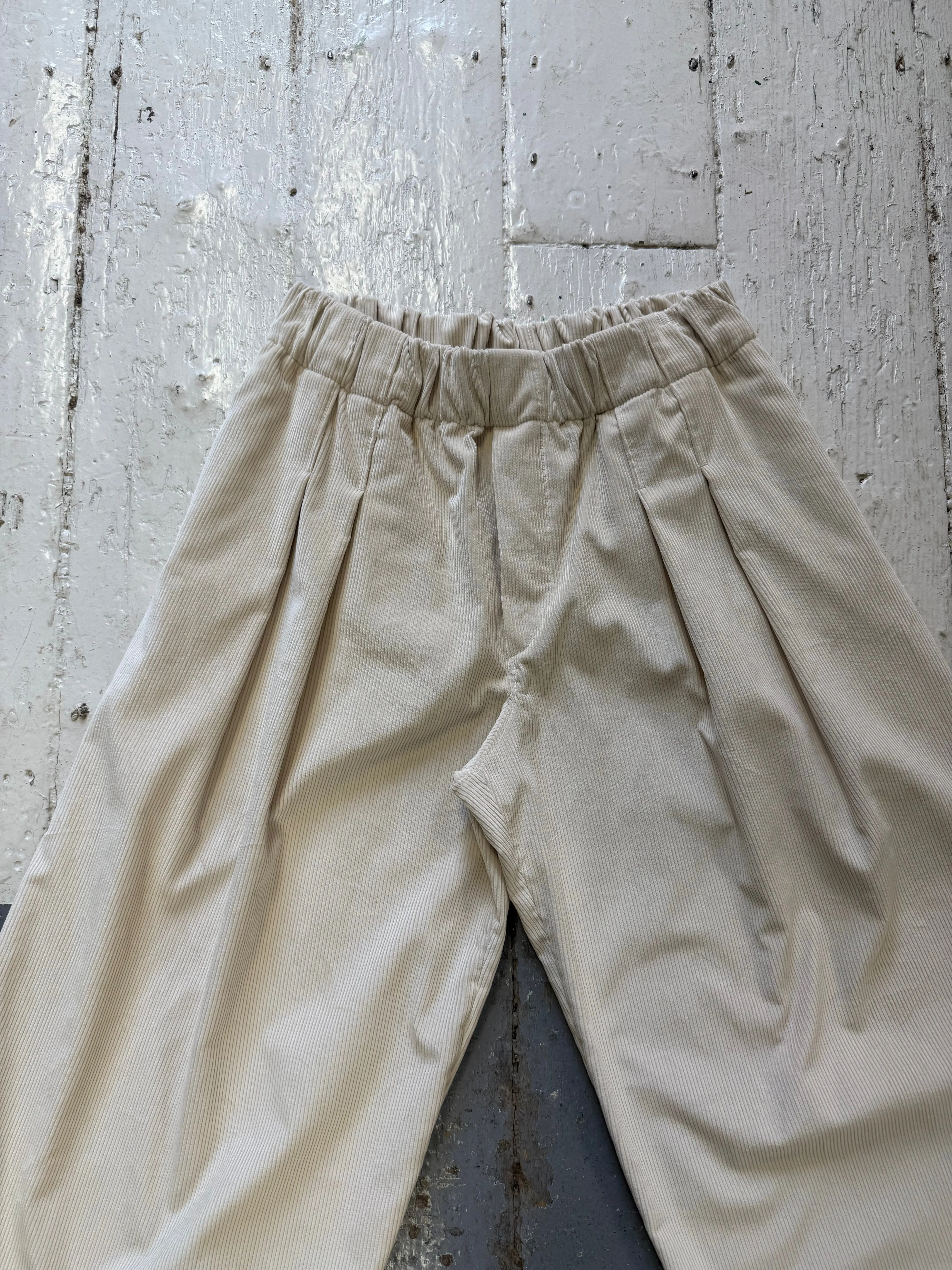 Ecru Cord Puritsū Pants Sample (S-M) sold by Emiko Studios product image thumbnail 2