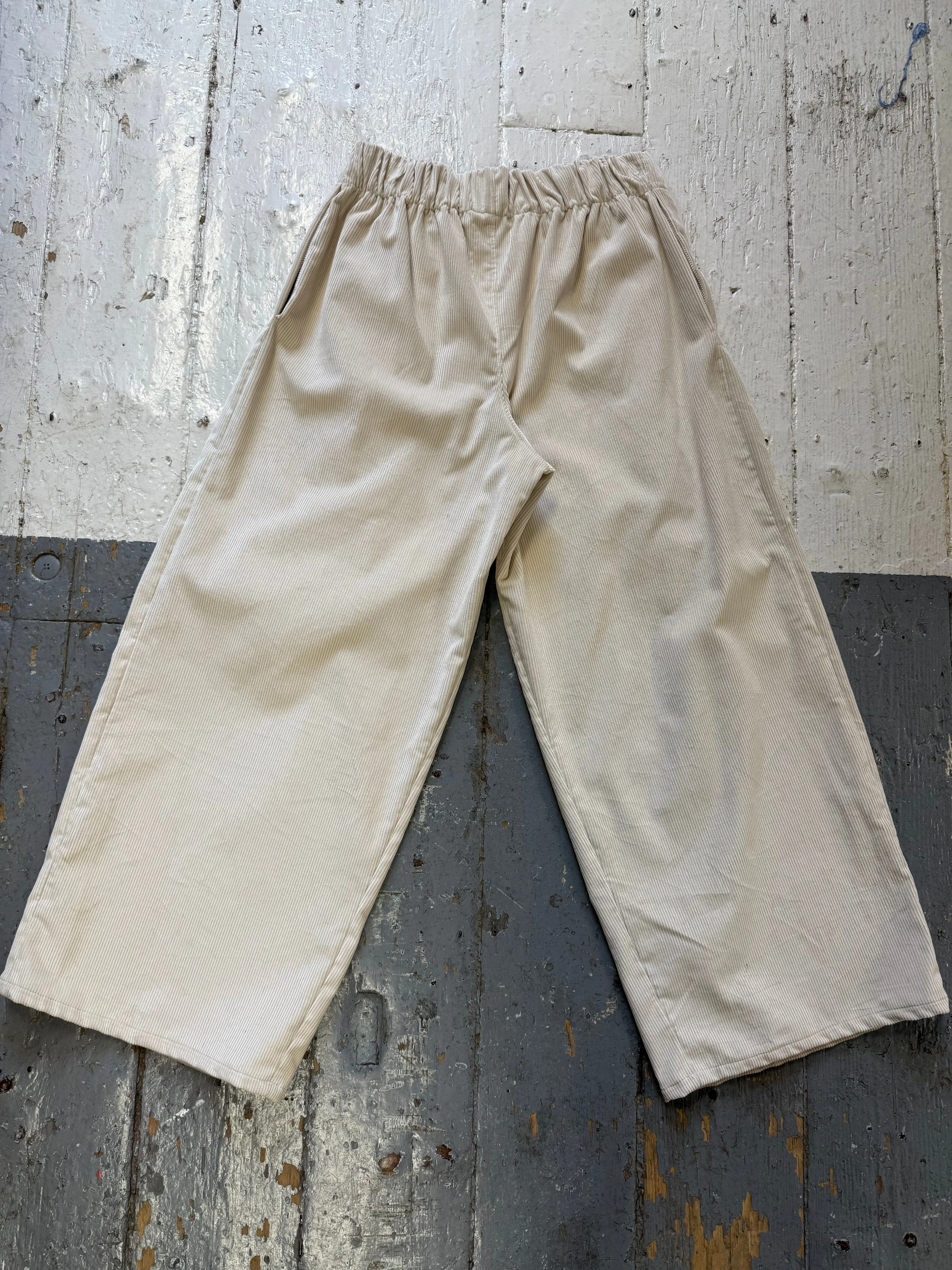 Ecru Cord Puritsū Pants Sample (S-M) sold by Emiko Studios product image thumbnail 3