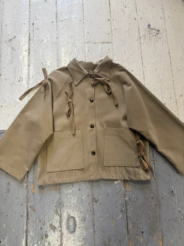 Moleskin Bow Jacket Sample (L-XL) made by Emiko Studios